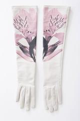 Raf Simons Christian Dior Ivory Printed Leather Gloves, Pre - Fall 2014