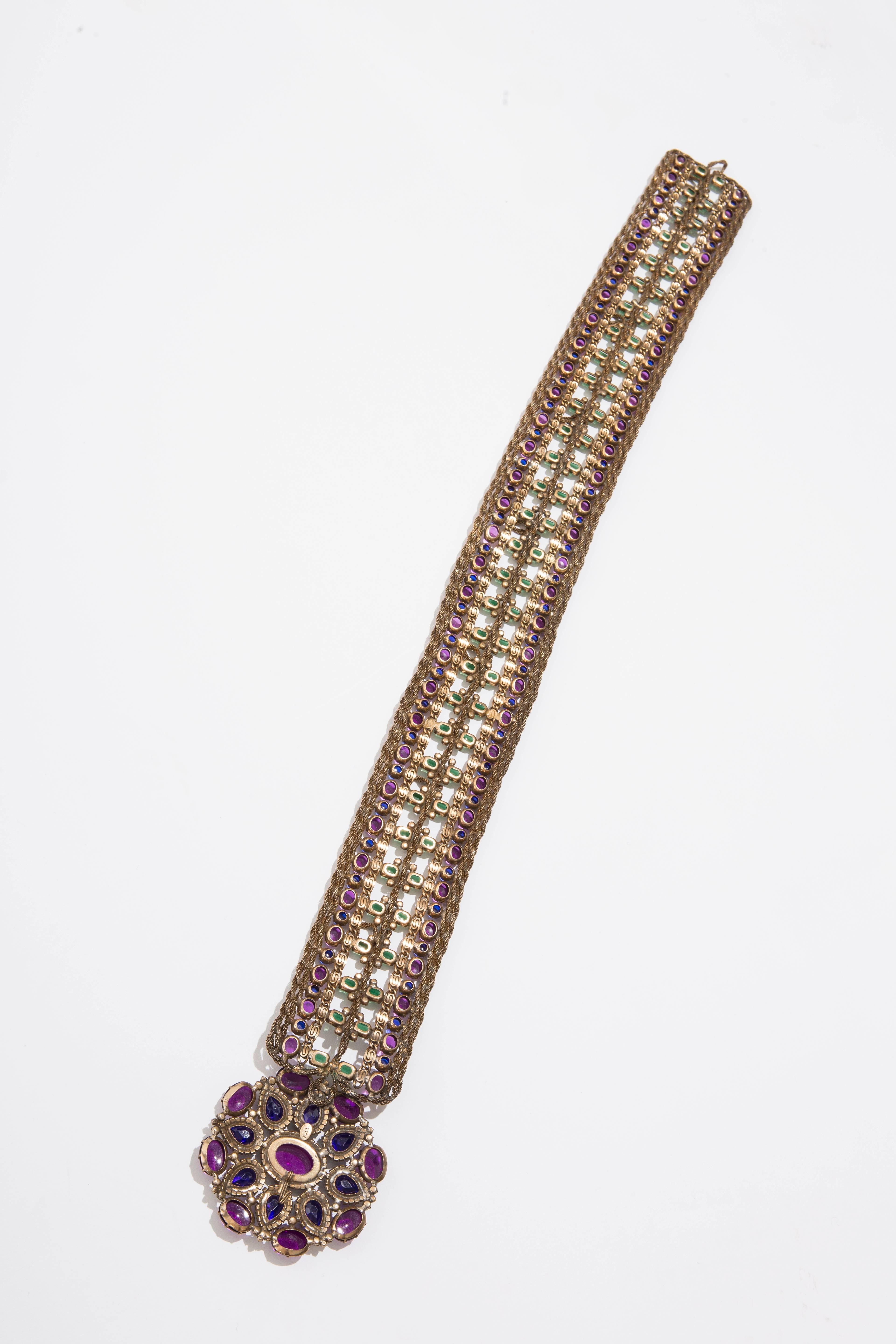 Kenneth Jay Lane Vintage Jeweled Belt, Circa 1960's In Excellent Condition In Cincinnati, OH