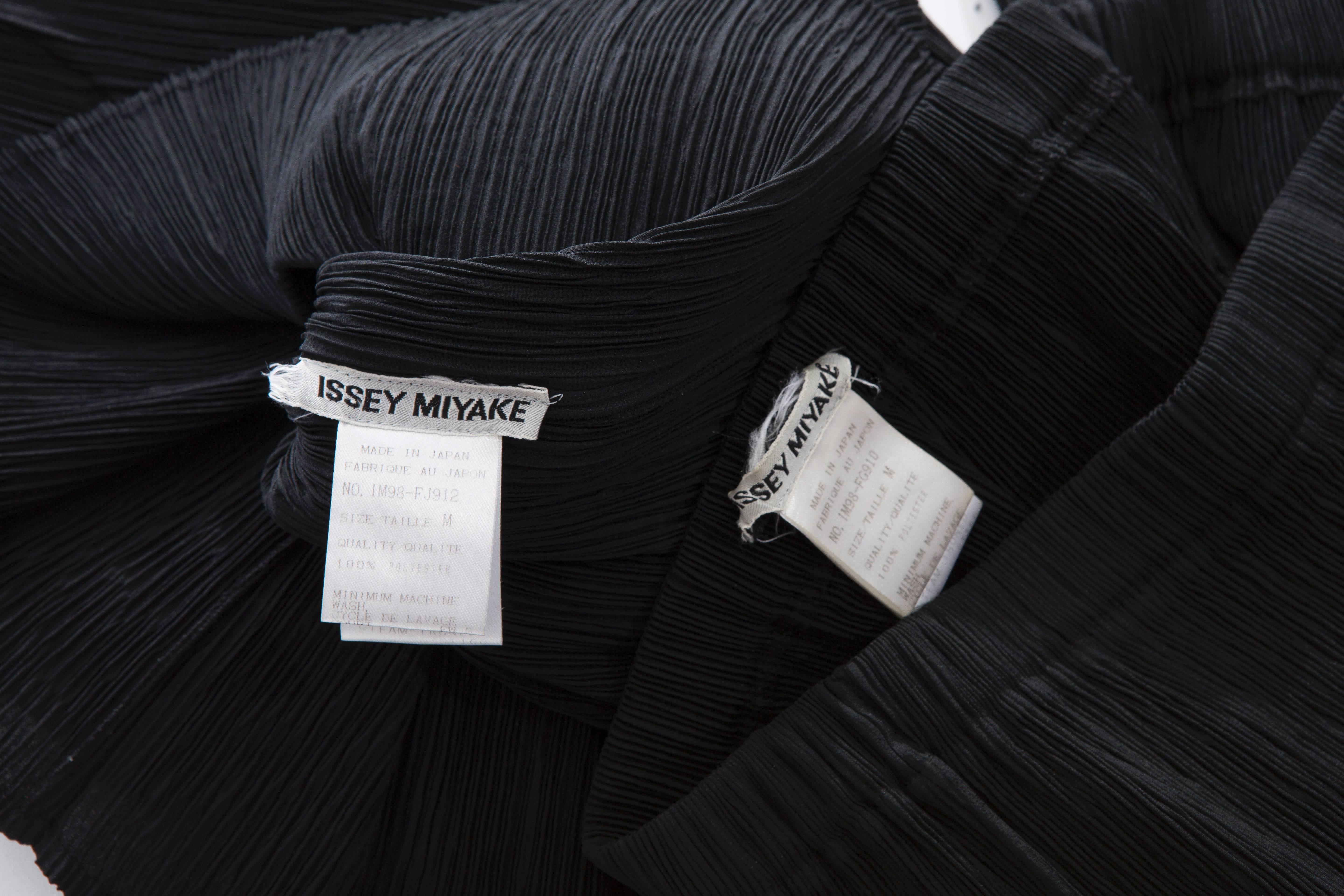 Issey Miyake Black Micro Pleated Orb Skirt Suit, Circa 1990's 5
