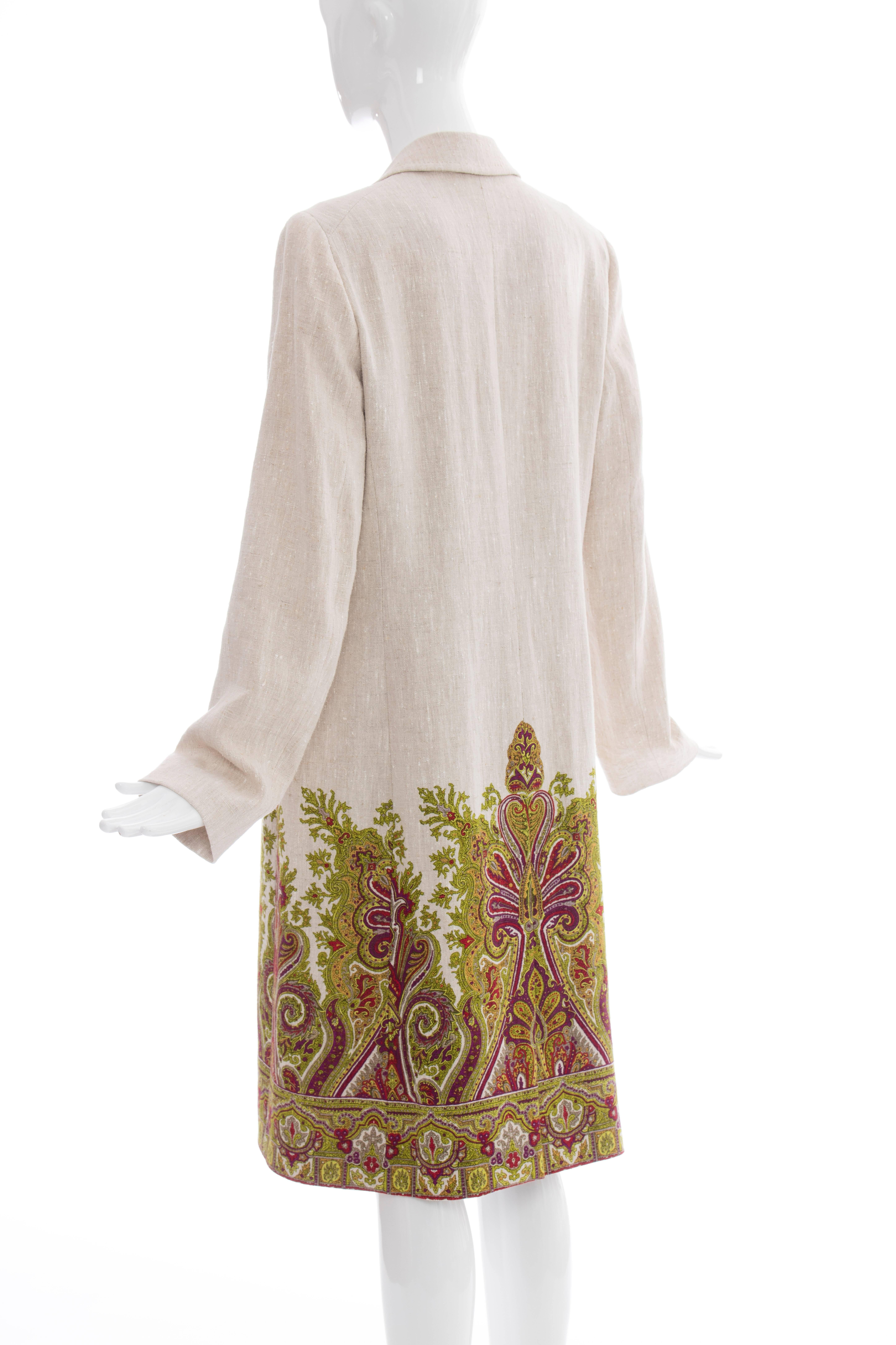 Etro Paisley Printed Lightweight Linen Coat, Spring 2007 2