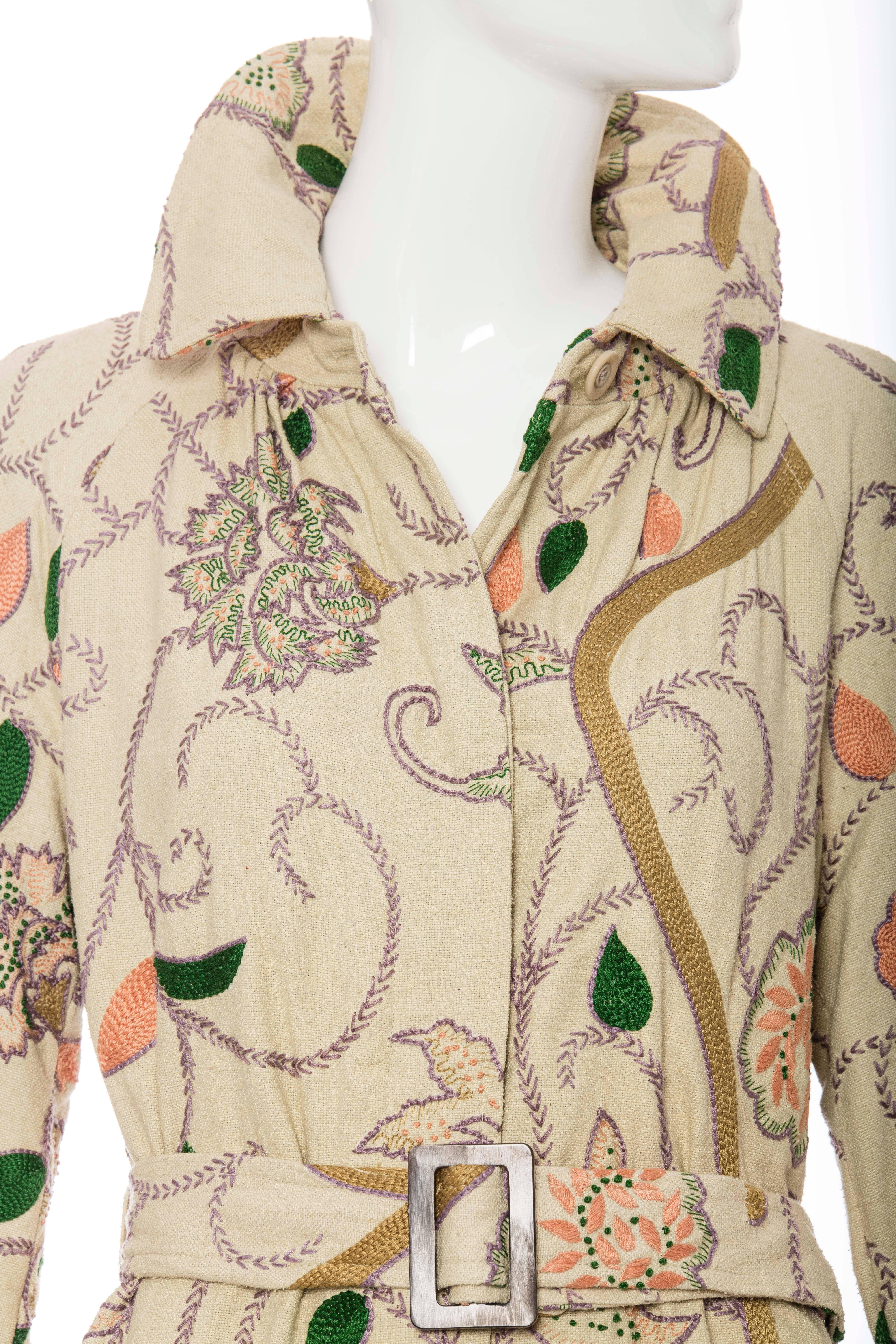 Dries Van Noten Cotton Embroidery On Linen Coat Silk Lined, Spring - Summer 2005 1