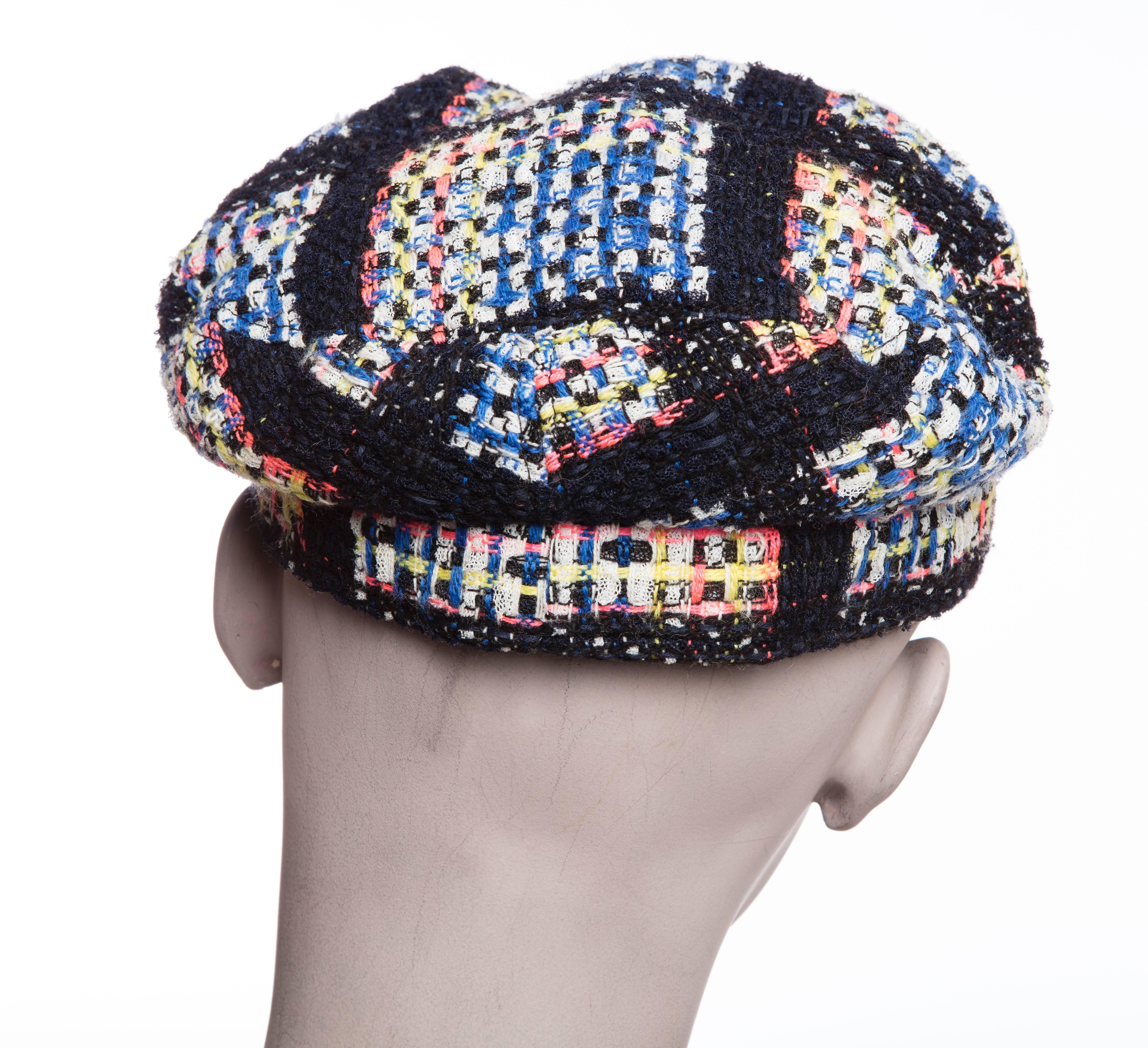 chanel tweed cap