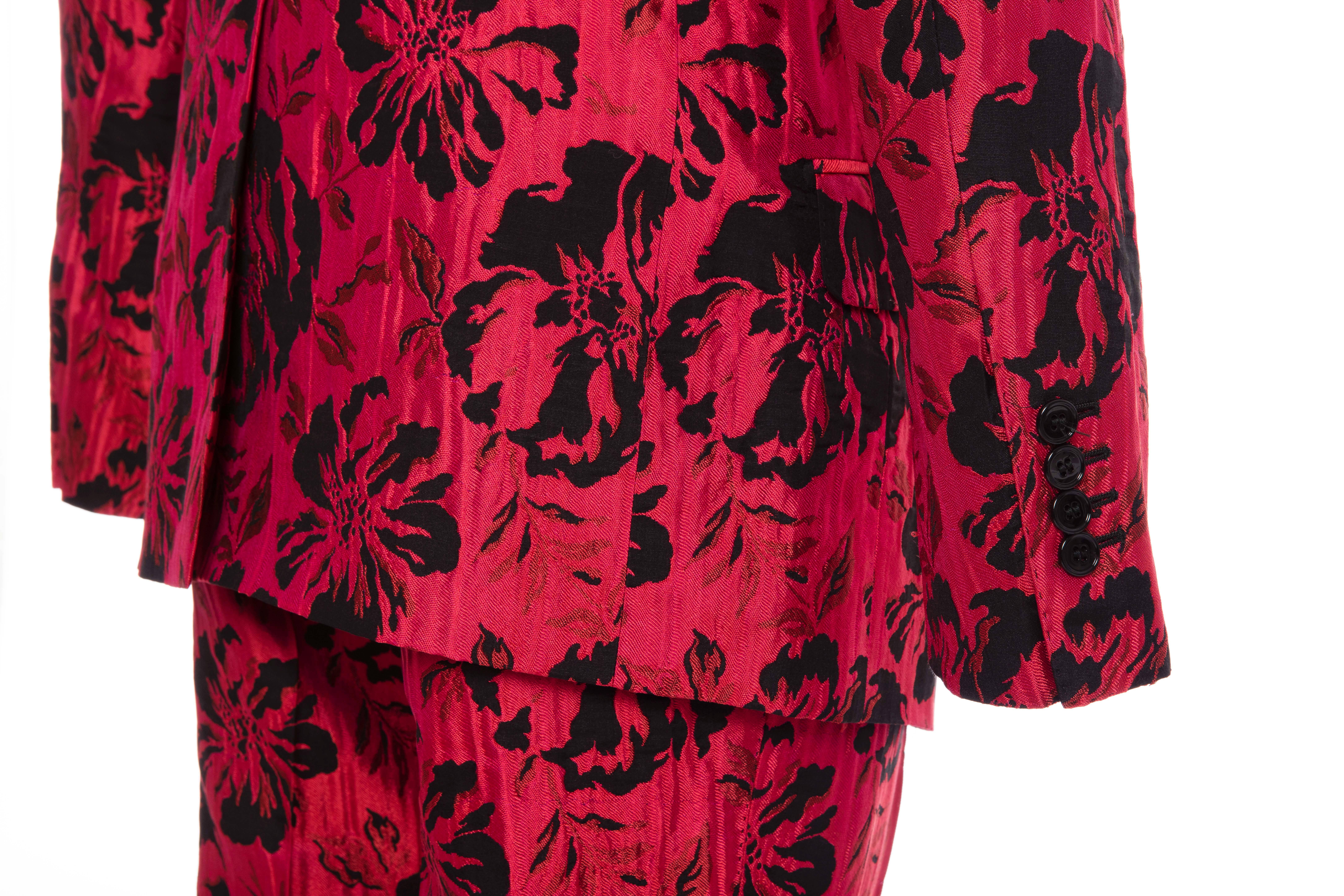 Dolce & Gabbana Men's Runway Red Floral Jacquard Suit, Fall 2011 3