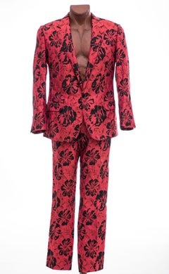 Dolce & Gabbana Men's Runway Red Floral Jacquard Suit, Fall 2011
