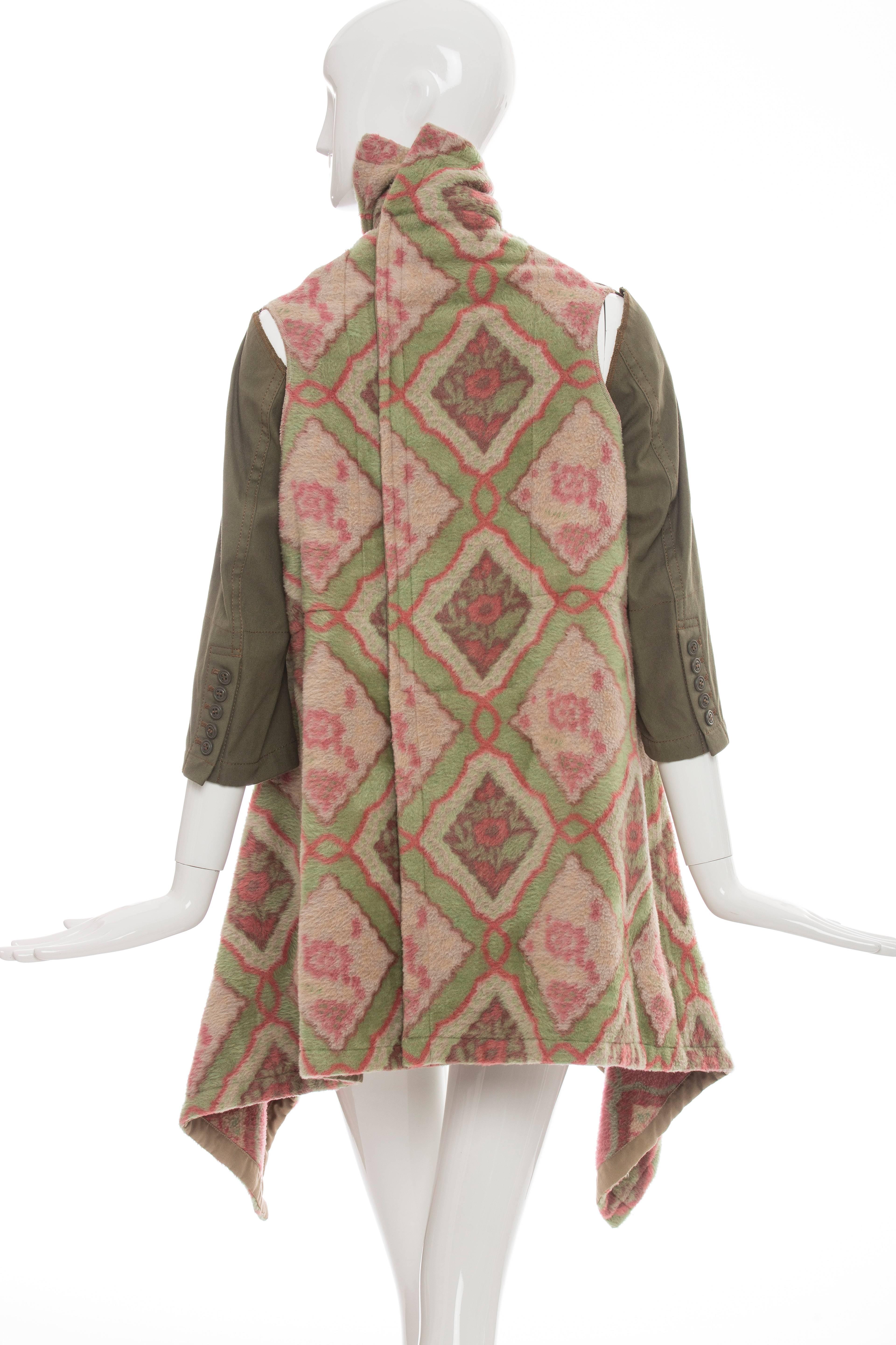 Brown Comme des Garcons Coat With Layered Fleece Inset, Fall 2009