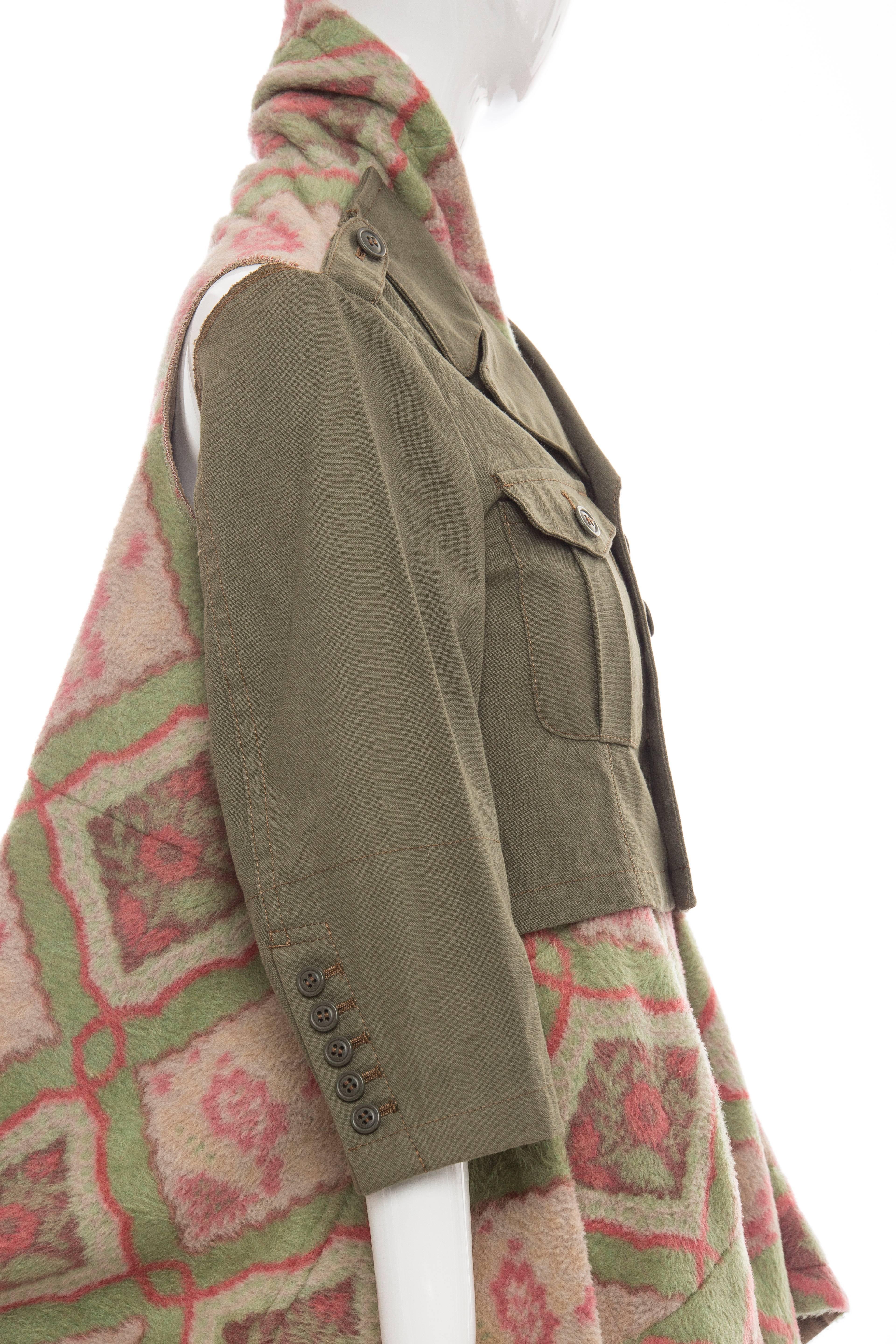 Women's Comme des Garcons Coat With Layered Fleece Inset, Fall 2009