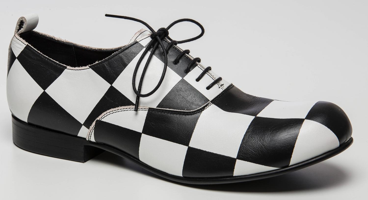 Comme des Garcons Men�s Black and White Checkered Leather
