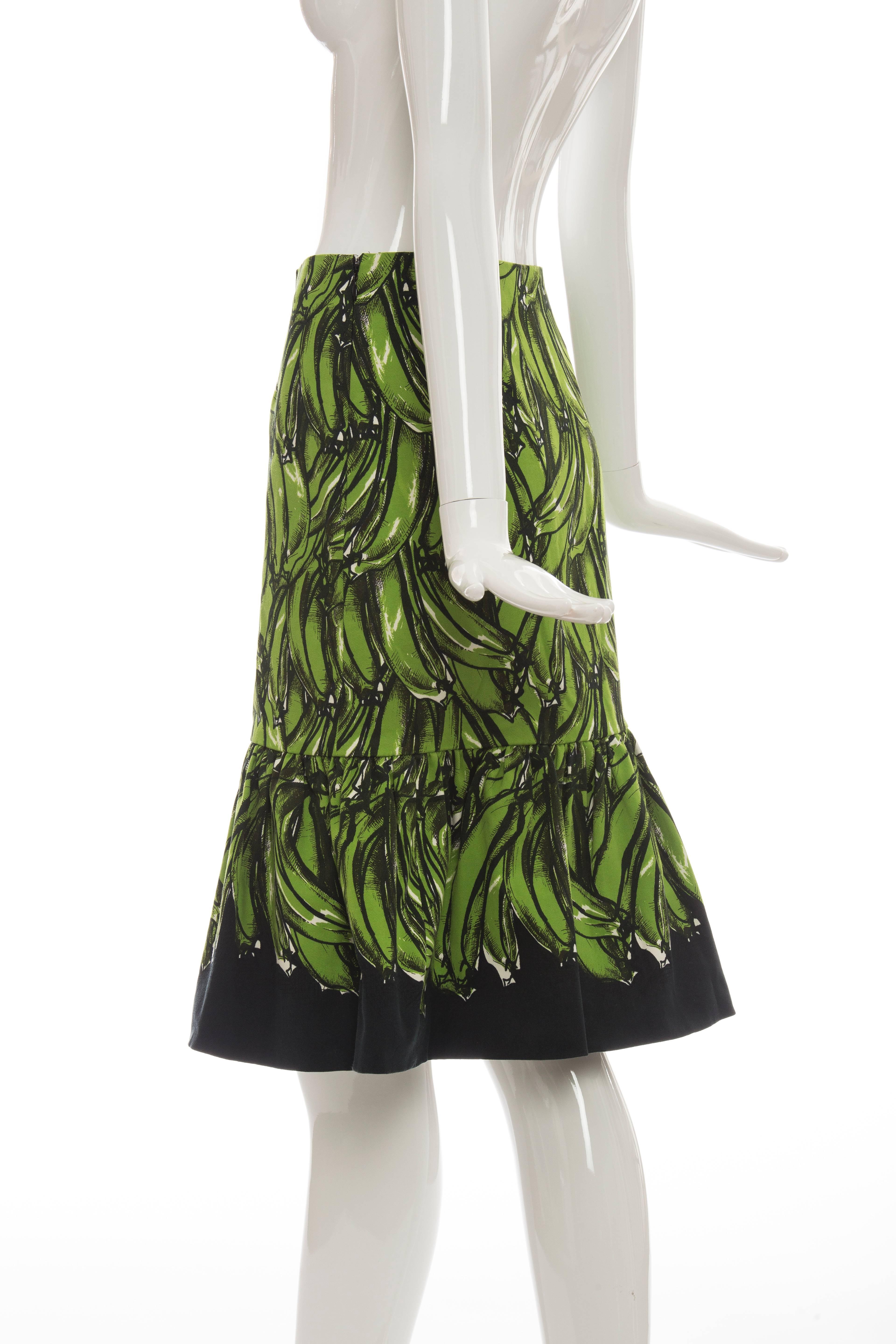 Black Prada Banana Print Skirt, Spring 2011