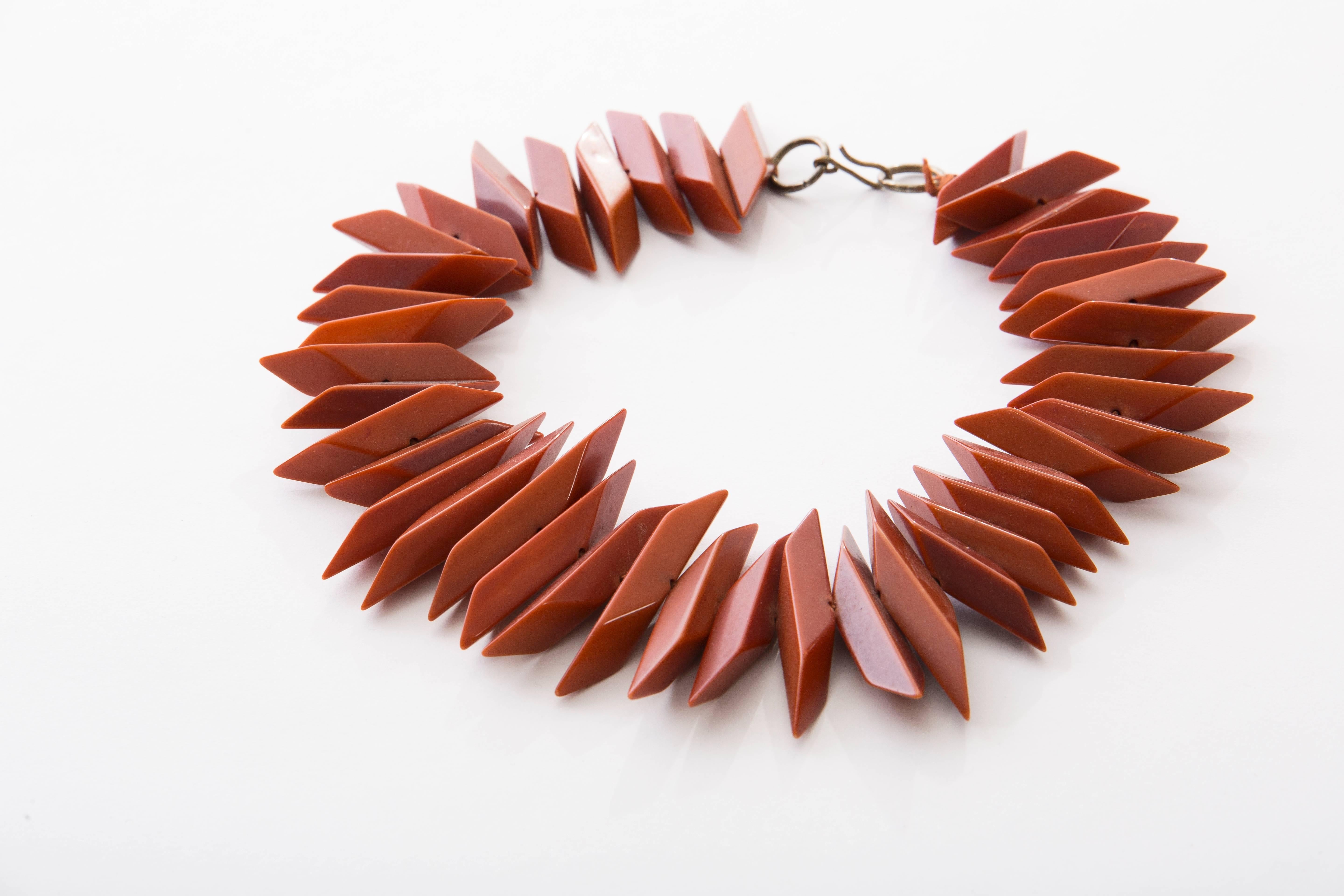 Geometric Bakelite Necklace, Circa 1930's 1