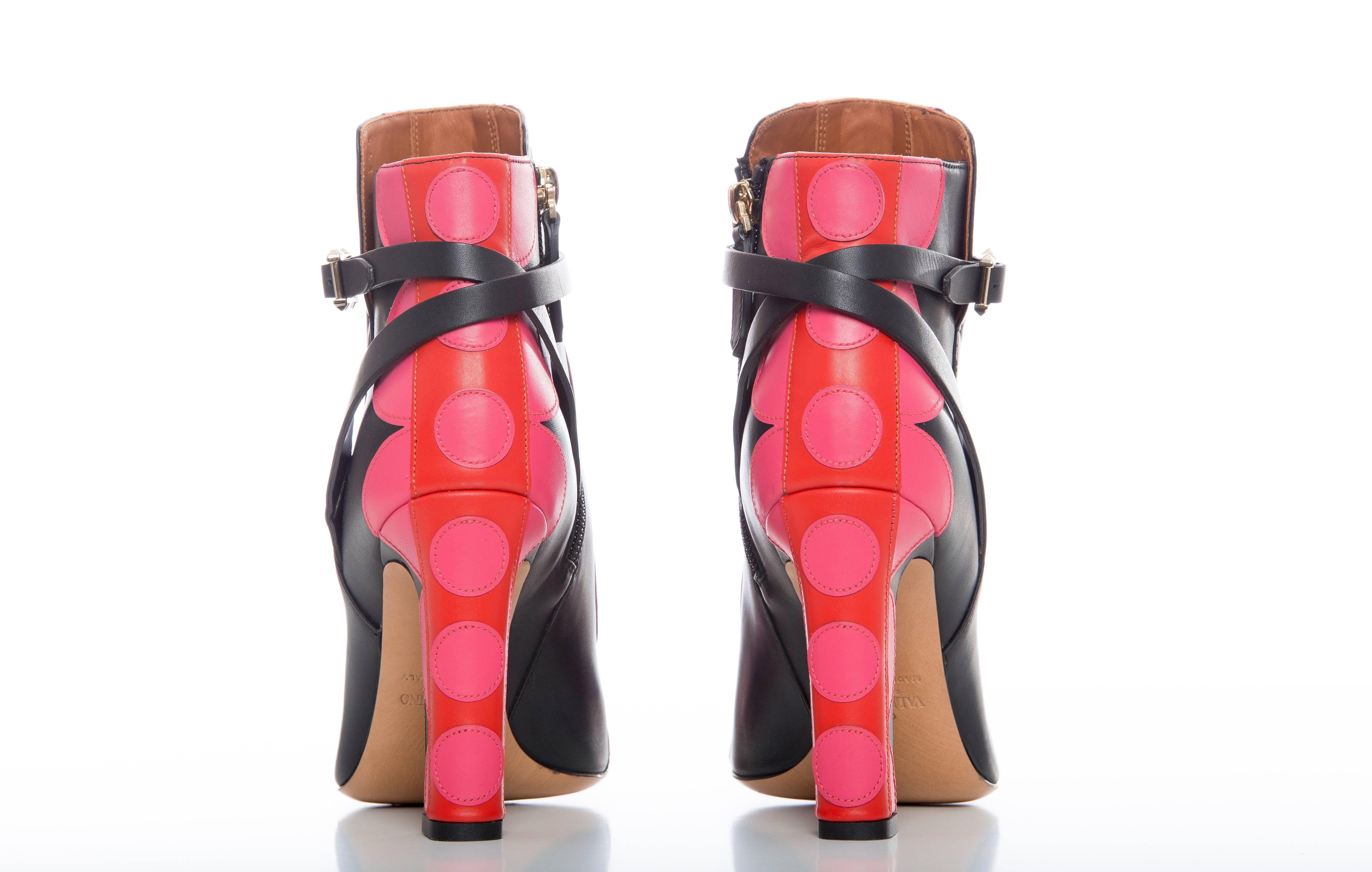 Pink Valentino Carmen Leather Applique' Ankle Boots, Autumn - Winter 2014