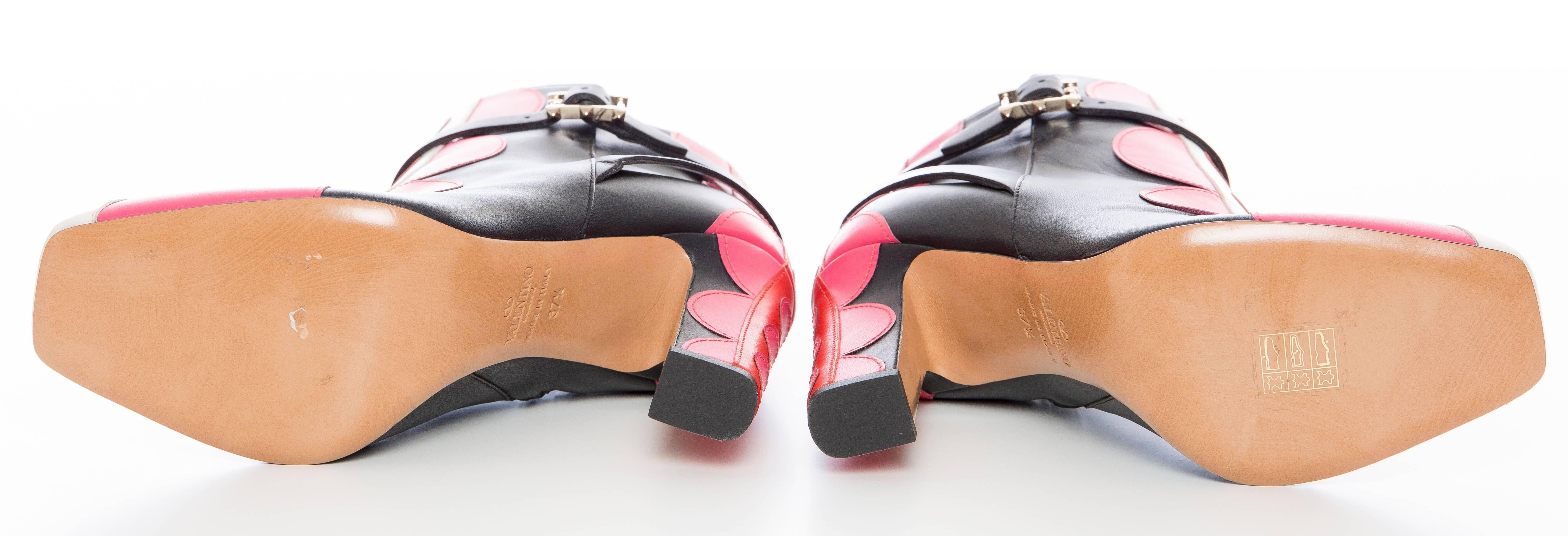 Women's Valentino Carmen Leather Applique' Ankle Boots, Autumn - Winter 2014