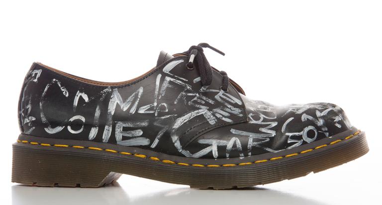 Comme des Garcons By Dr. Martens Men's Leather Graffiti Print
