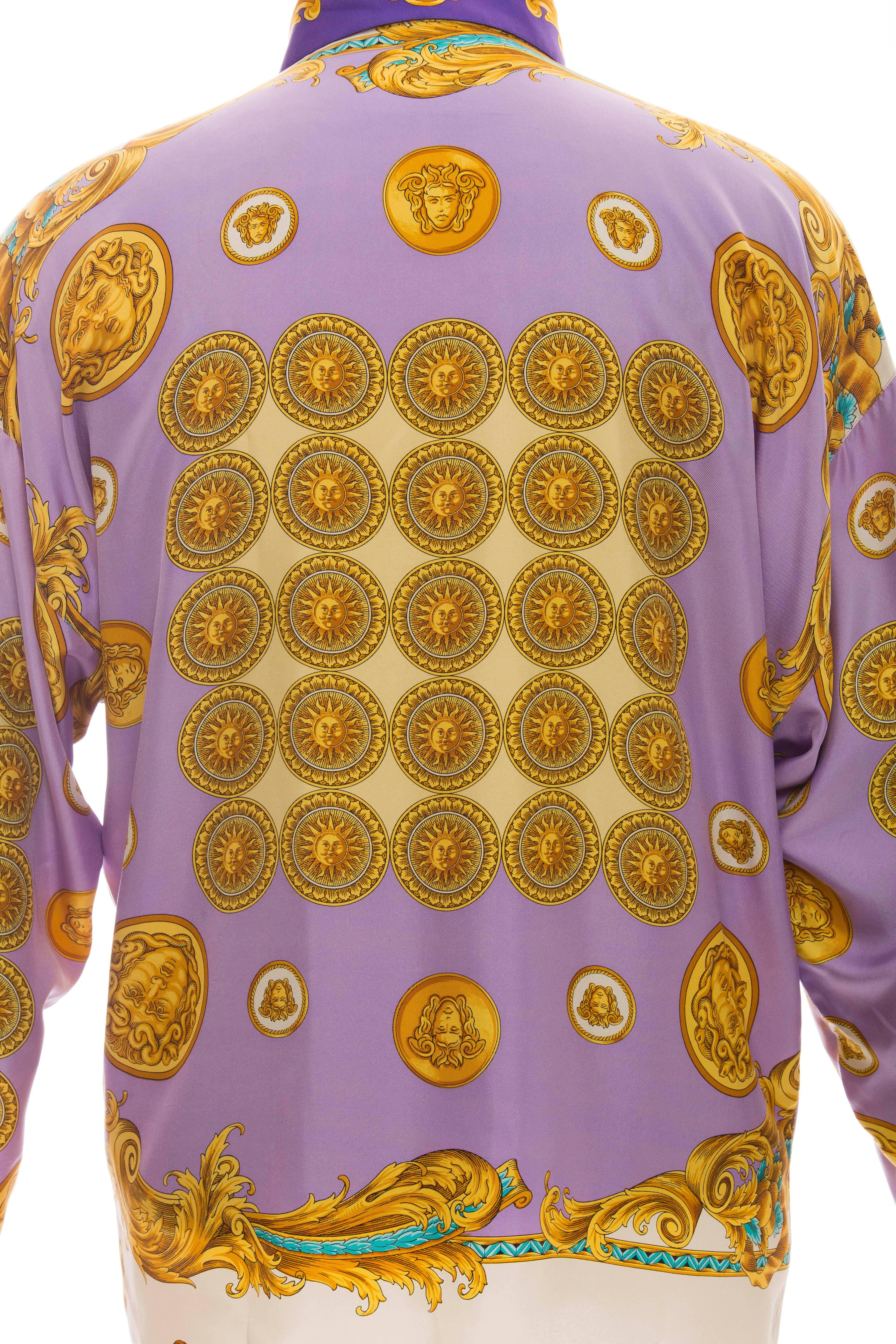 Gianni Versace Men's Silk Medusa Print Shirt, Circa 1990's 3