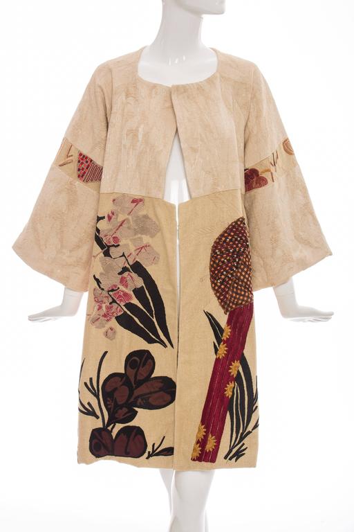 Dries Van Noten Silk Cotton Embroidered Patchwork Coat, Spring 2006 at ...
