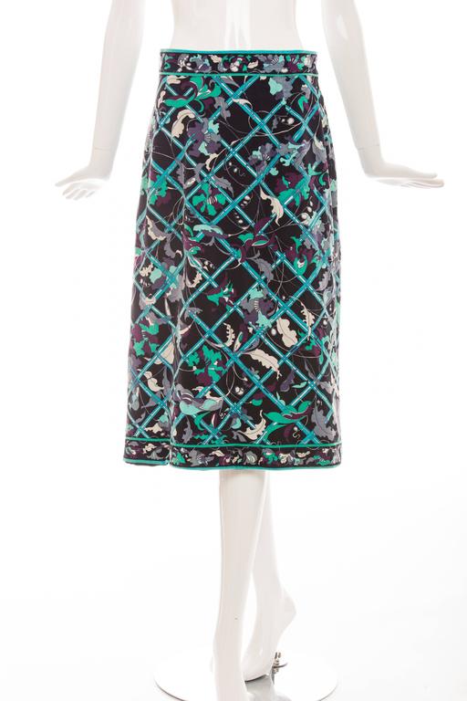 Emilio Pucci Cotton Velvet Skirt Suit, Circa 1970's For Sale at 1stdibs