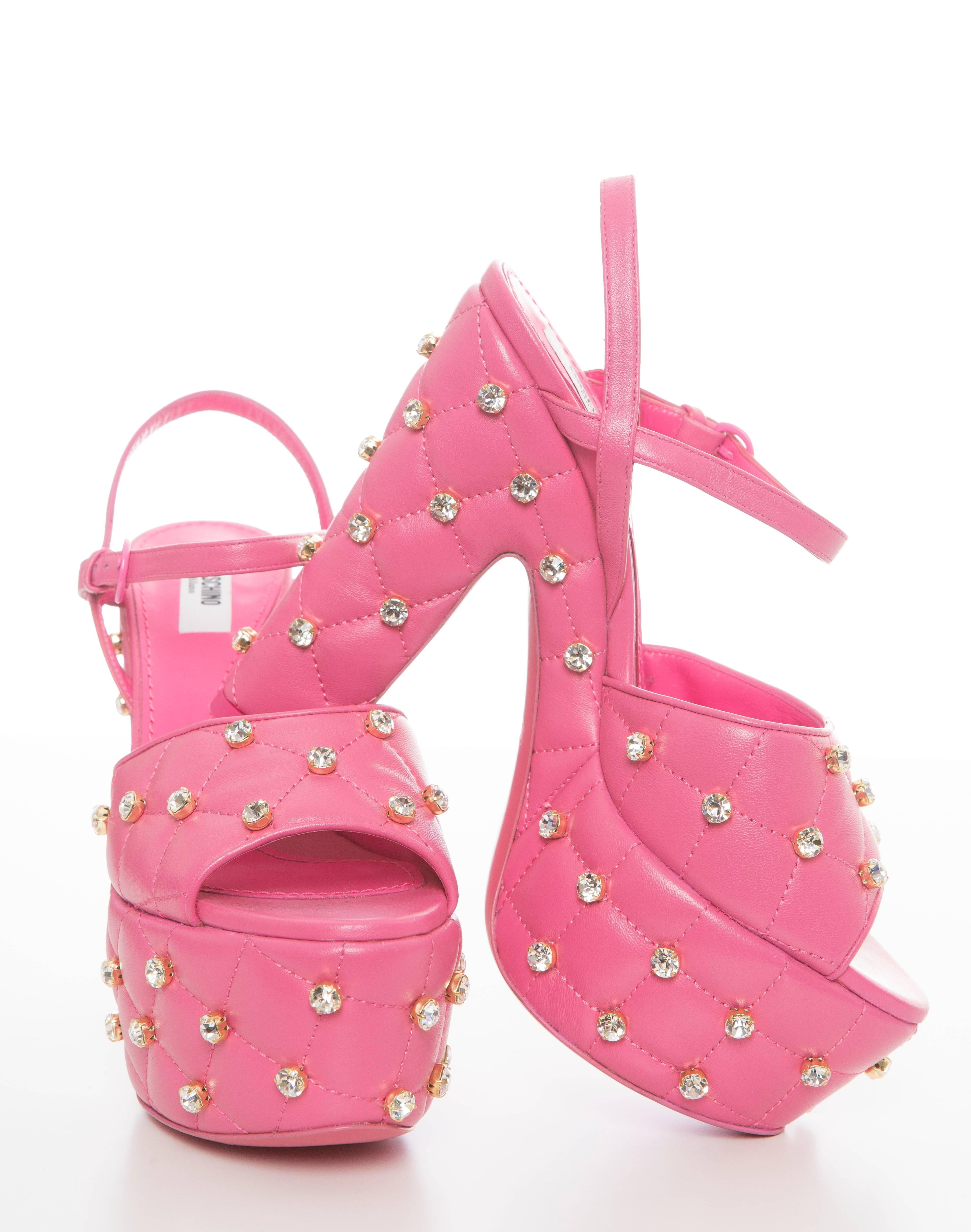 pink moschino heels