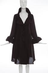 Alber Elbaz for Lanvin Black Silk Lightweight Evening Coat, Fall 2006