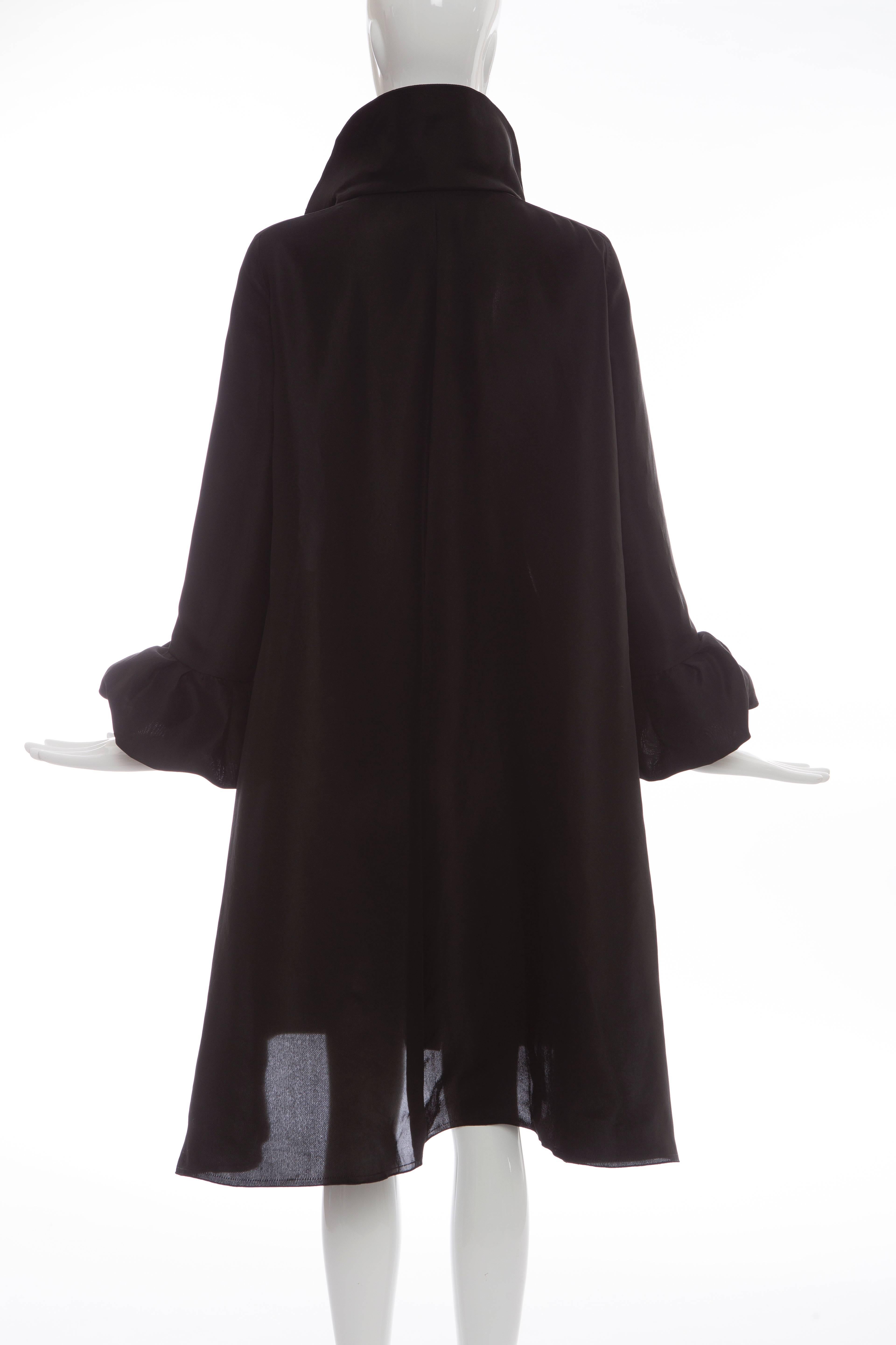 Women's    Alber Elbaz for Lanvin Black Silk Lightweight Evening Coat, Fall 2006 For Sale