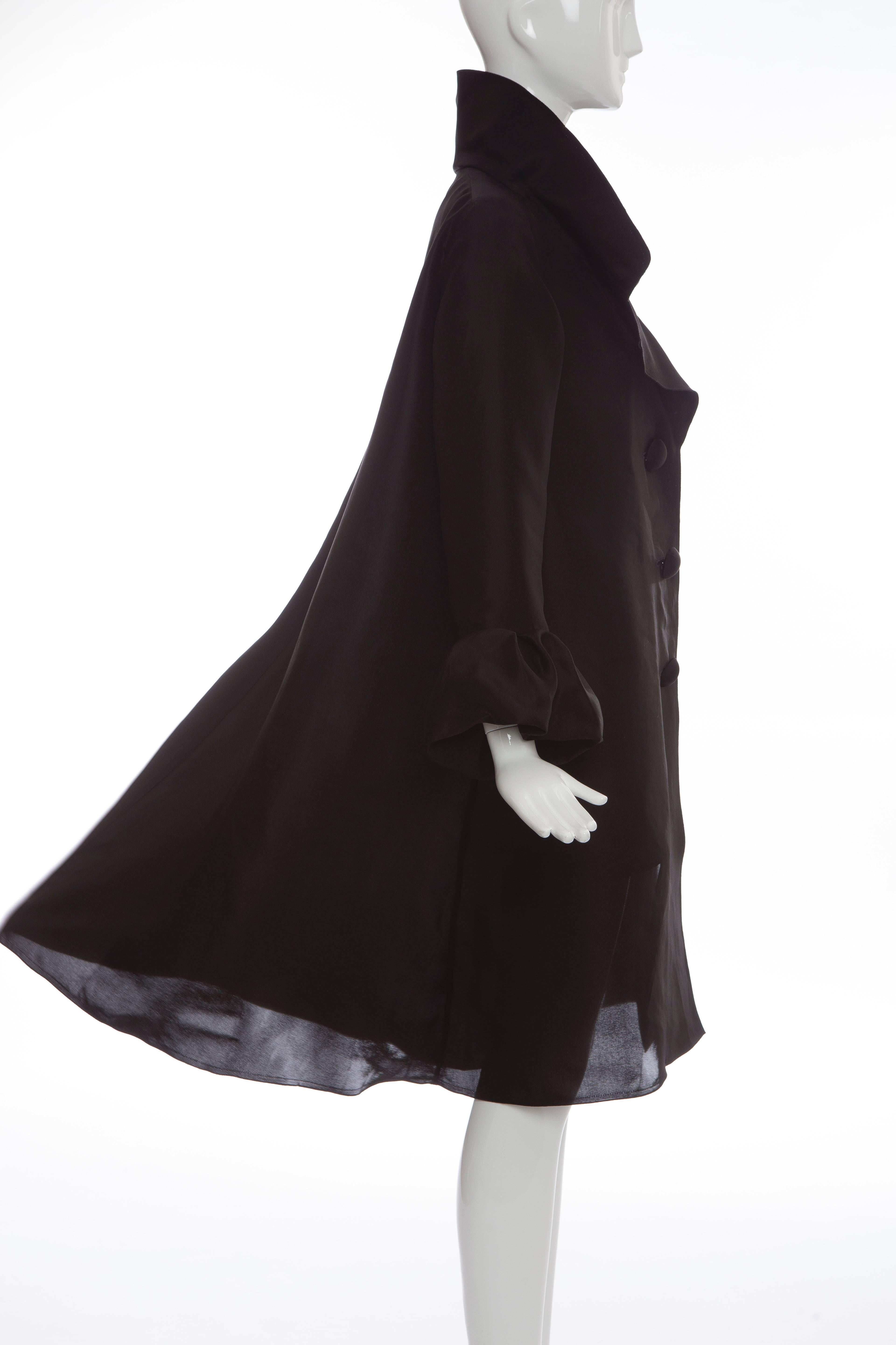    Alber Elbaz for Lanvin Black Silk Lightweight Evening Coat, Fall 2006 For Sale 1