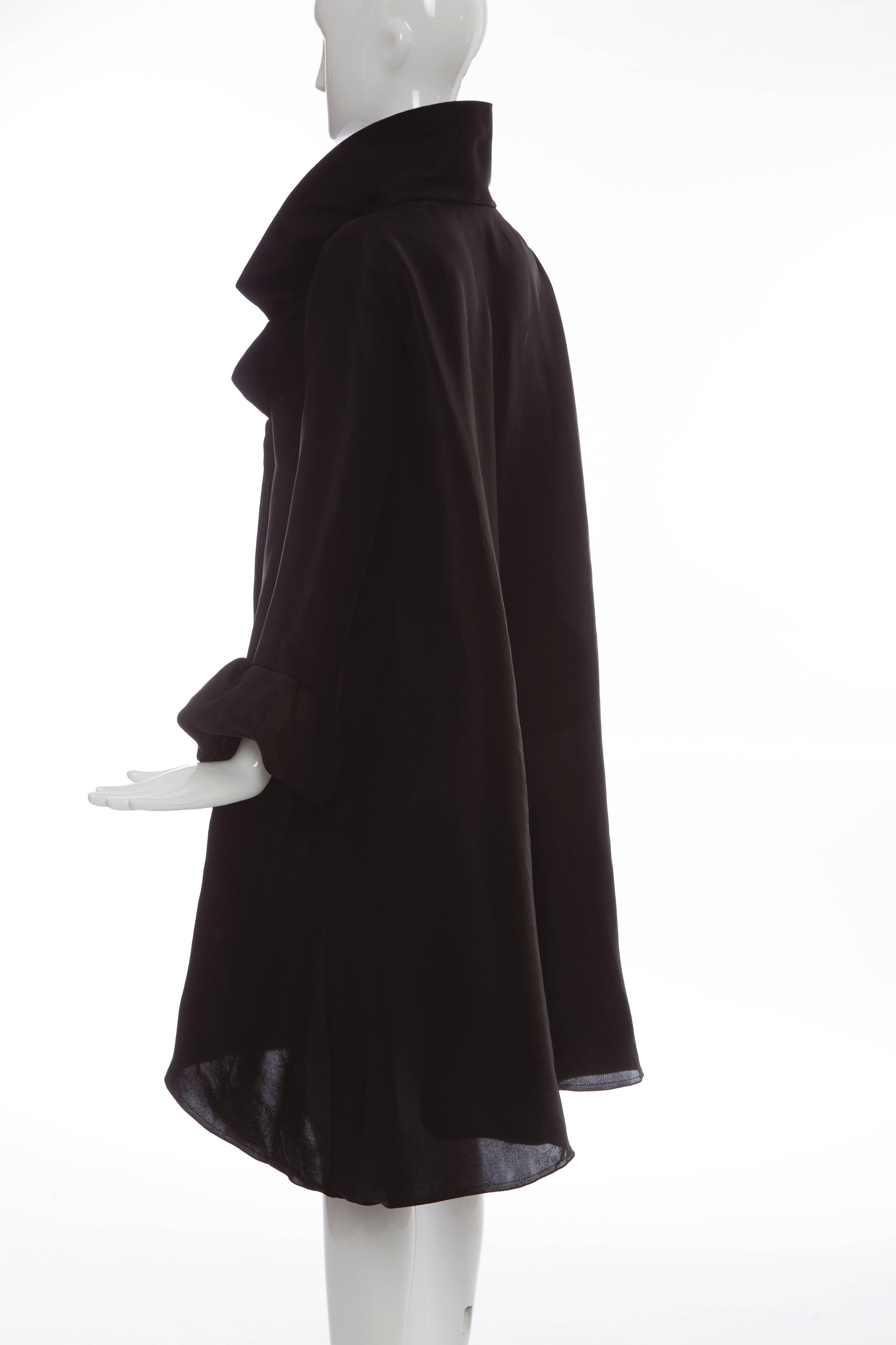    Alber Elbaz for Lanvin Black Silk Lightweight Evening Coat, Fall 2006 For Sale 3