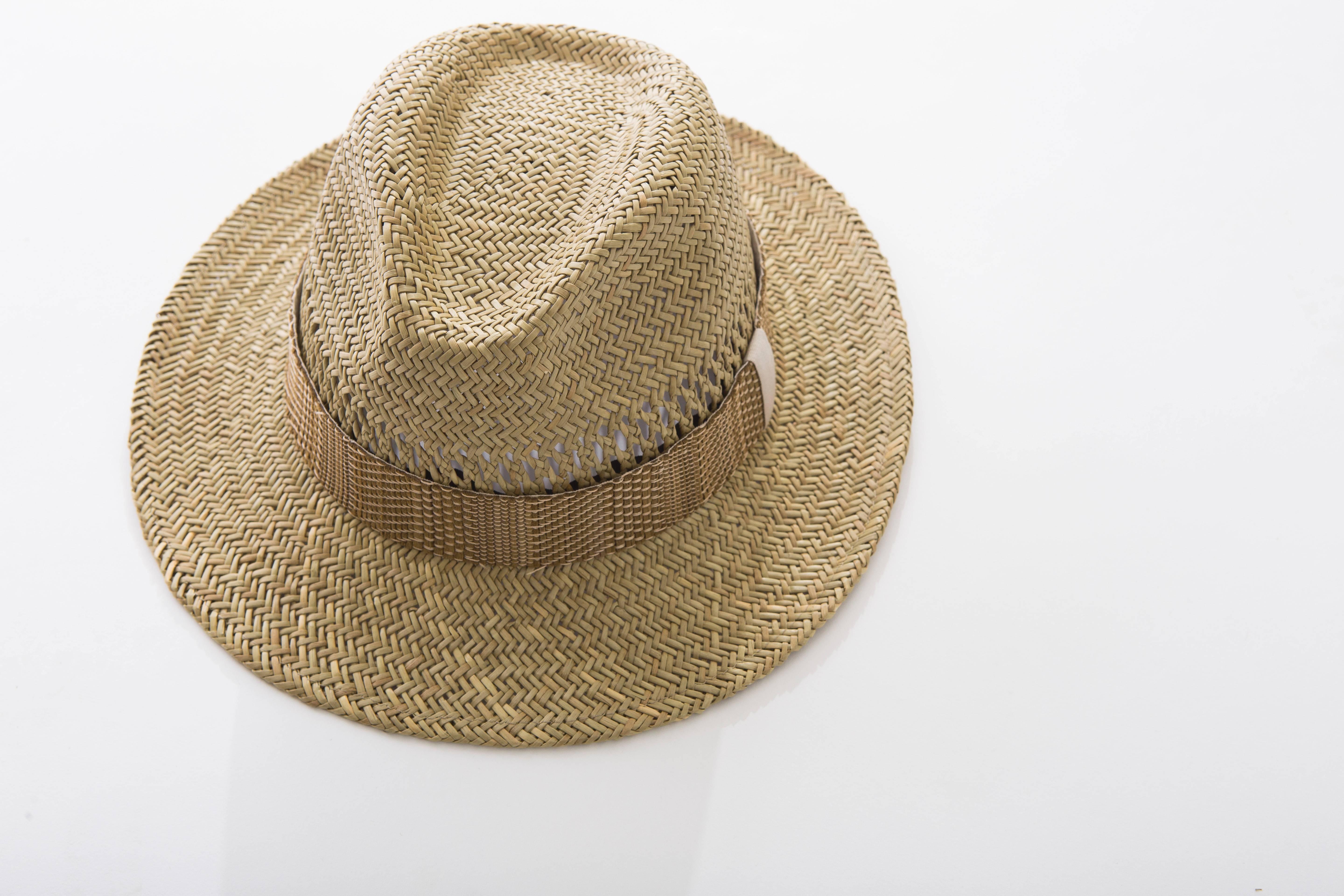mens open weave straw hats