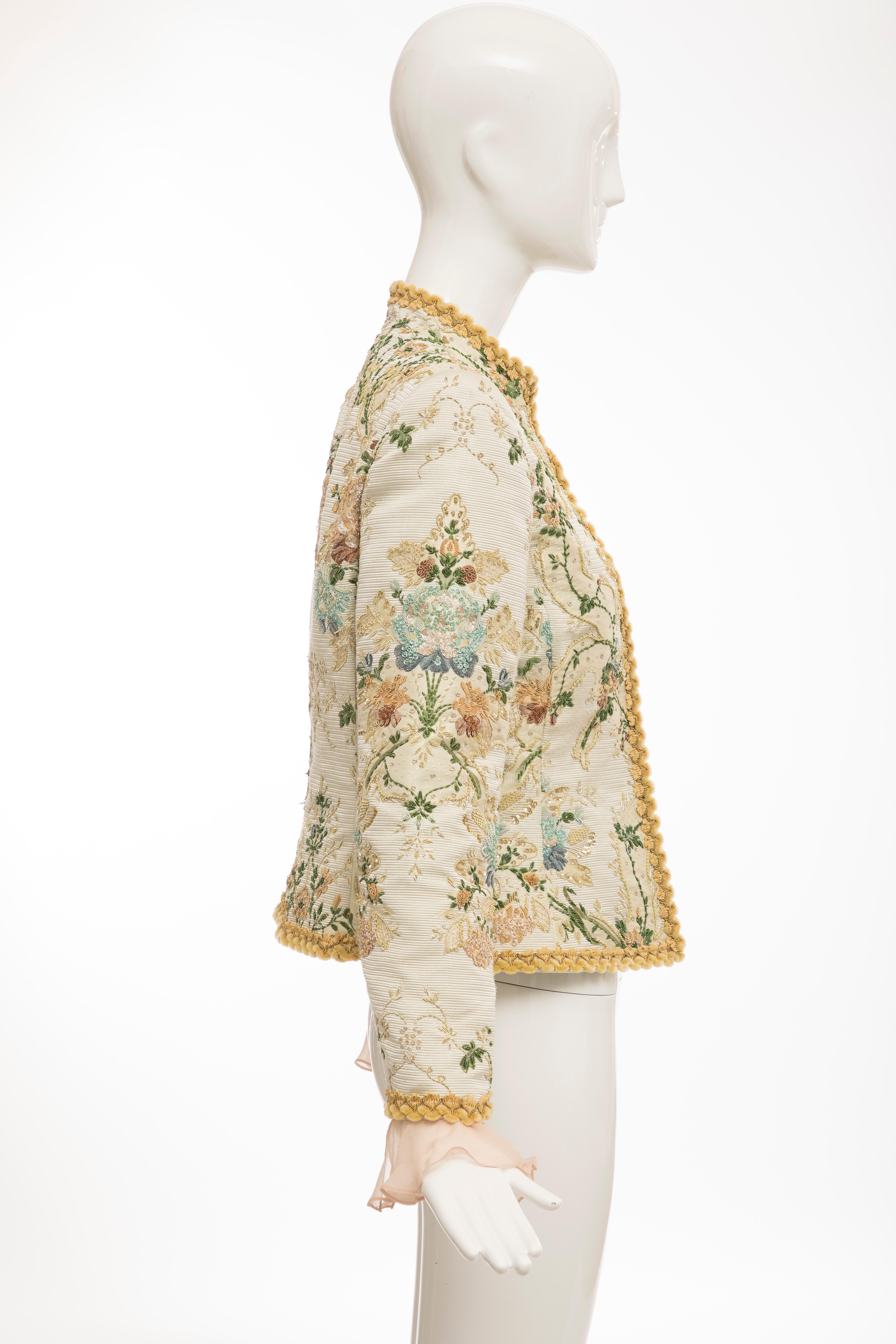 Women's Oscar de la Renta Lesage Embroidered Evening Jacket, Circa: 1990's For Sale