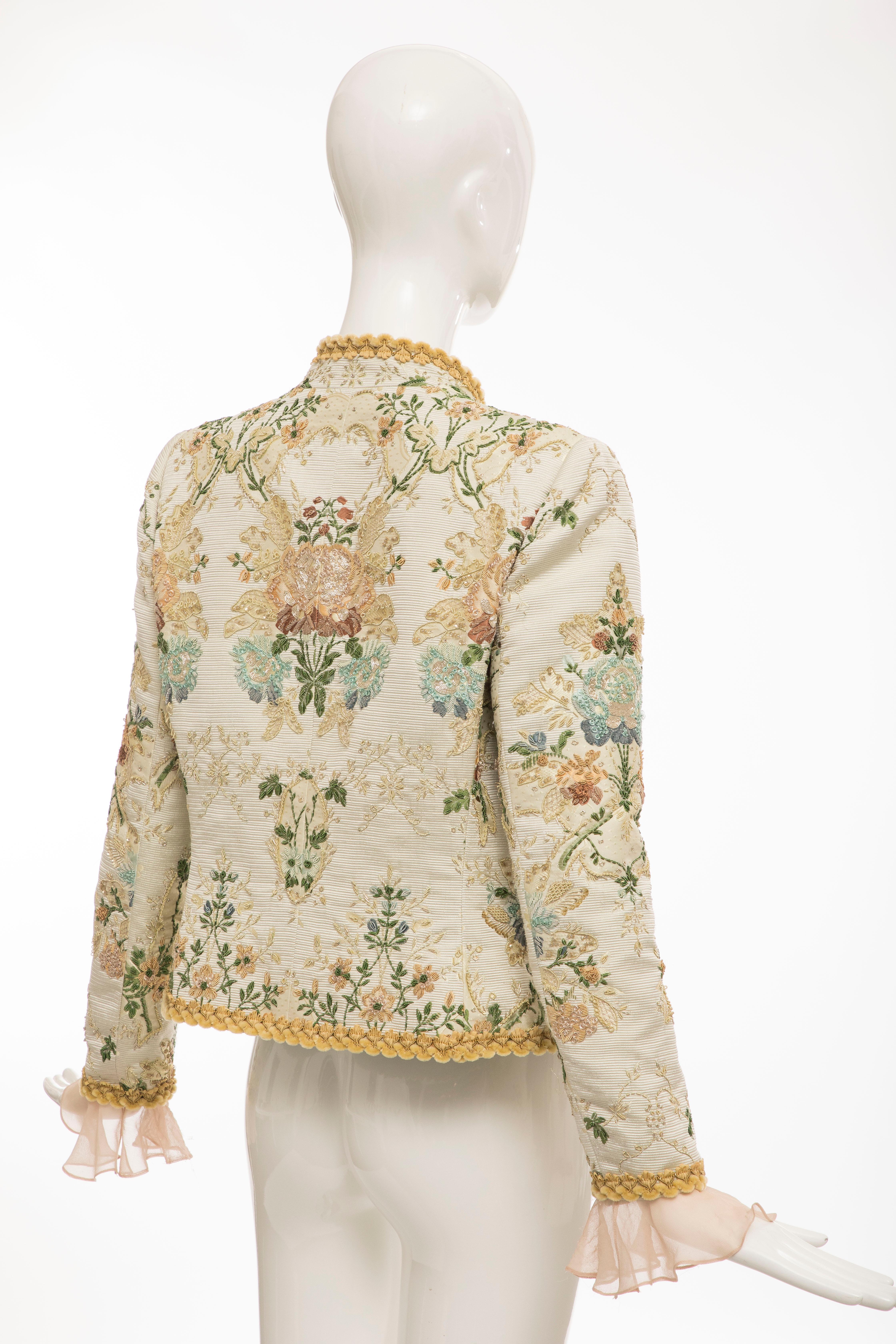 Oscar de la Renta Lesage Embroidered Evening Jacket, Circa: 1990's For Sale 1