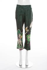 Prada Kurz geschnittene Seidenhose mit James-Jean-Fee-Print:: Frühling - Sommer 2008