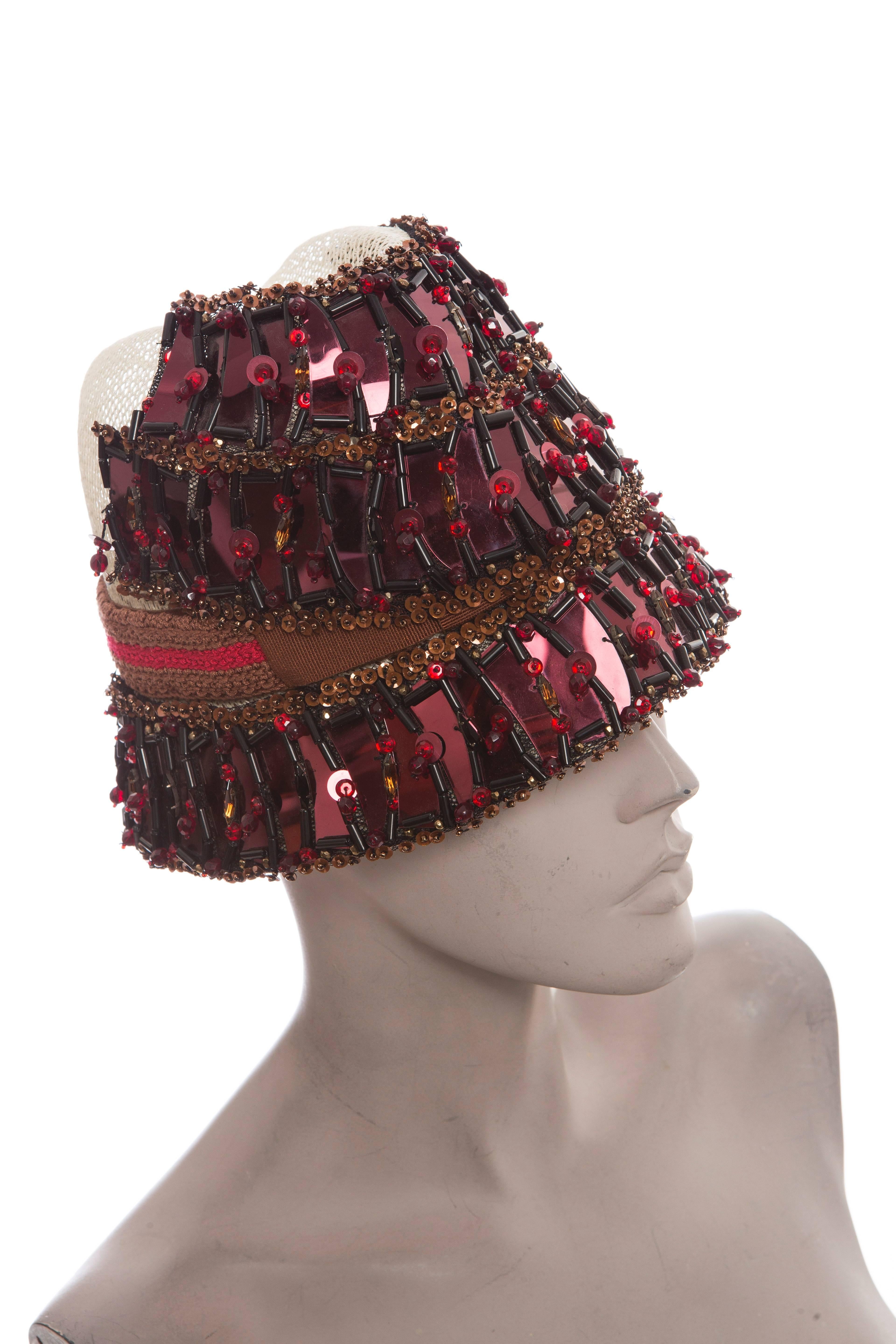 Women's Prada Embellished Cloche Hat, Spring - Summer 2005