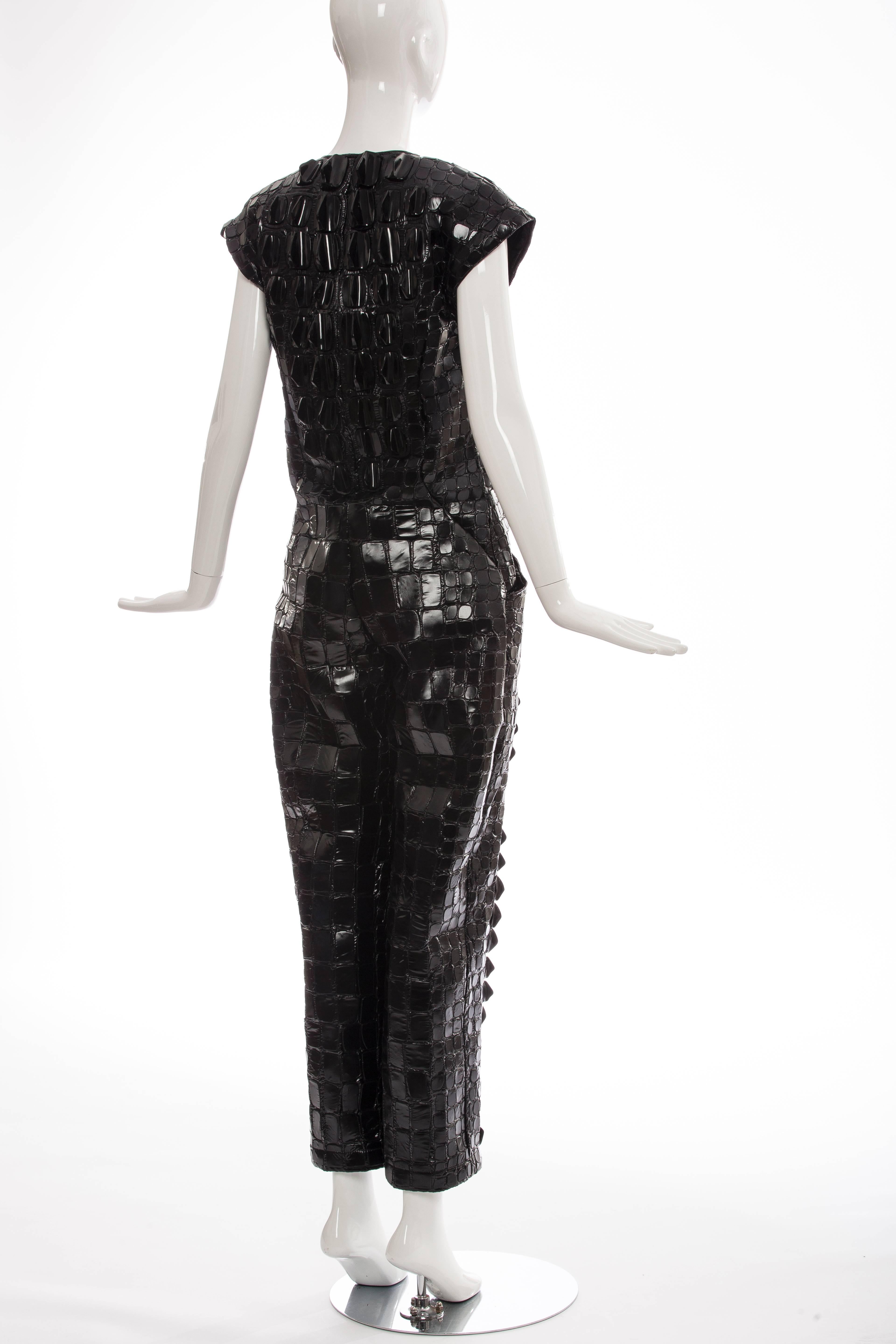 K T Z  Jumpsuit With Nylon Embroidered 3D Crocodile Skin, Spring 2015  For Sale 1