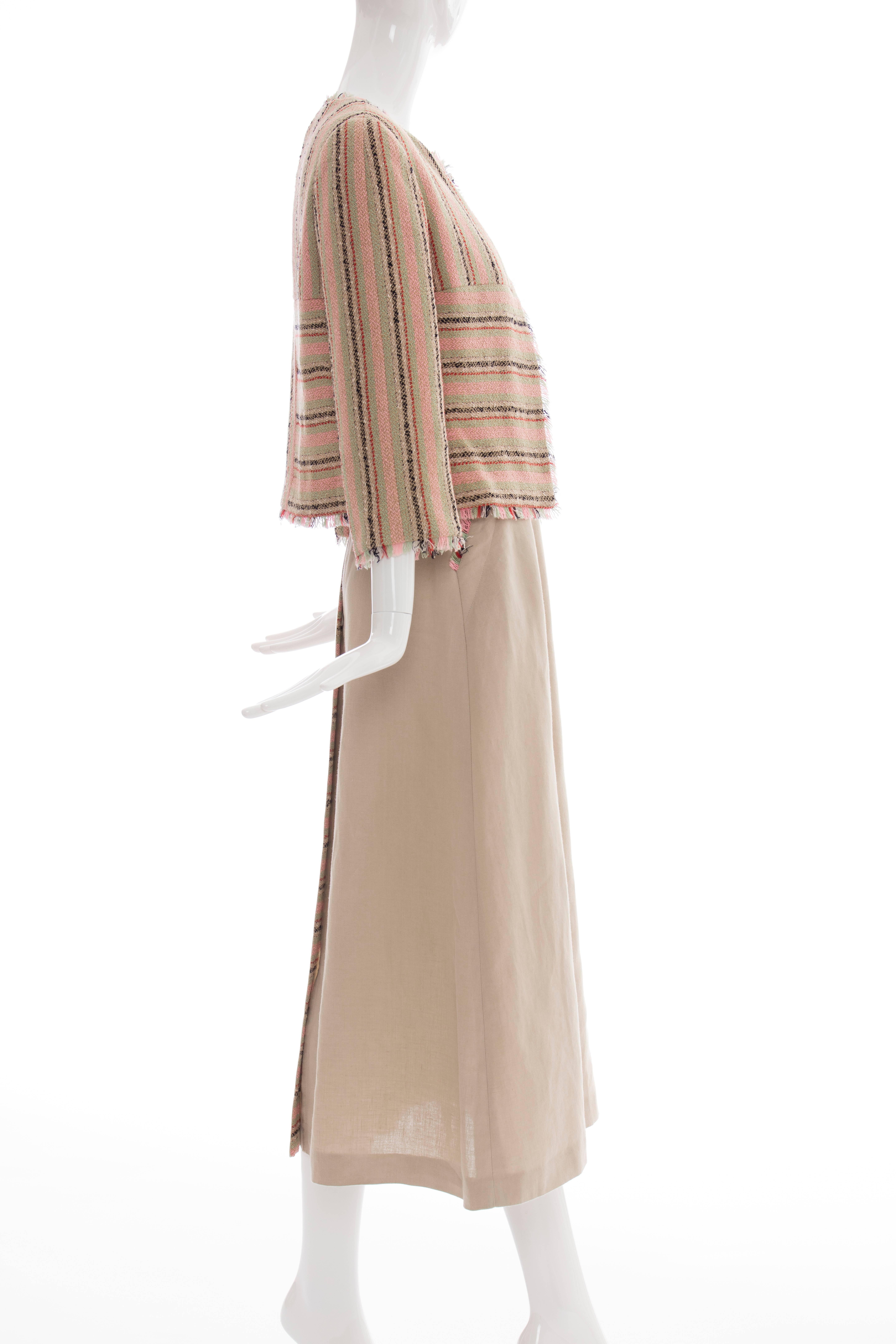 Chanel Three Piece Linen Skirt Suit, Resort 2000 In Excellent Condition For Sale In Cincinnati, OH