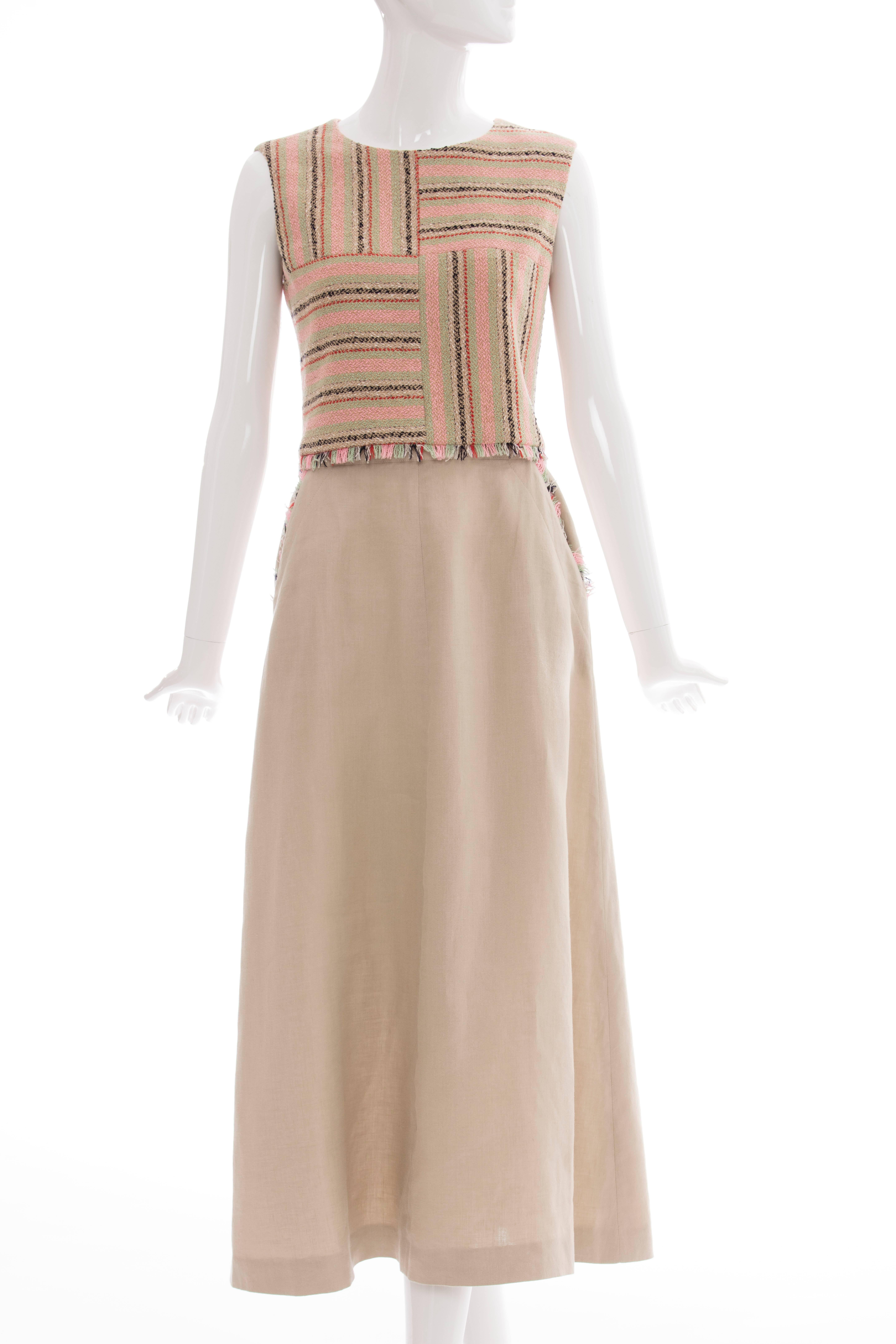 Chanel Three Piece Linen Skirt Suit, Resort 2000 For Sale 2
