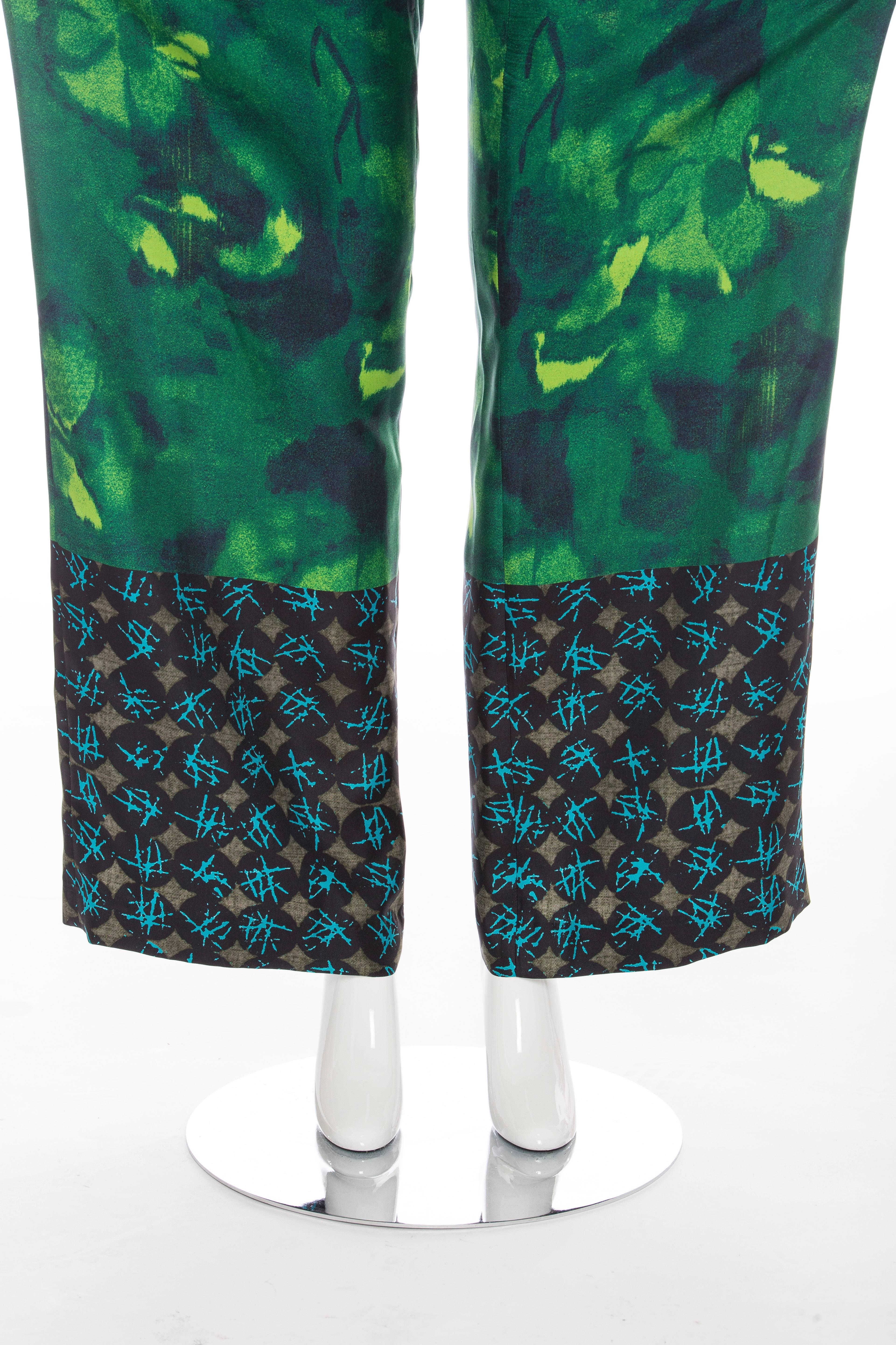 Dries Van Noten Printed Linen Silk Bead & Cabachons Pant Suit, Spring 2008 4