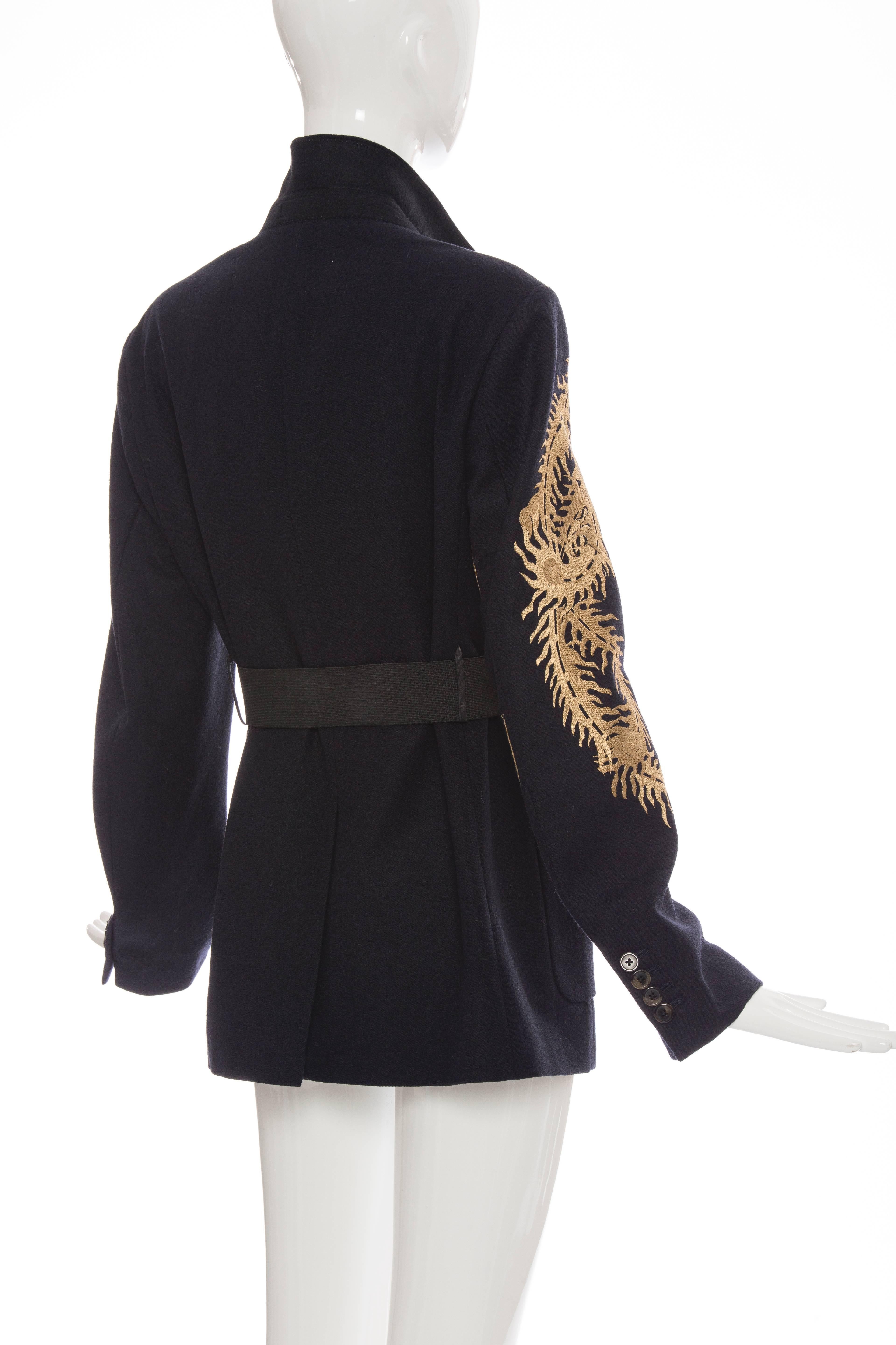 Dries Van Noten Navy Blue Wool Embroidered Jacket, Autumn - Winter 2012 2