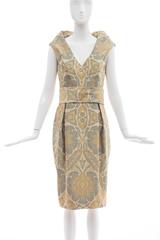 Alexander Mcqueen Runway "The Widows of Culloden" Silk Jacquard Dress, Fall 2006