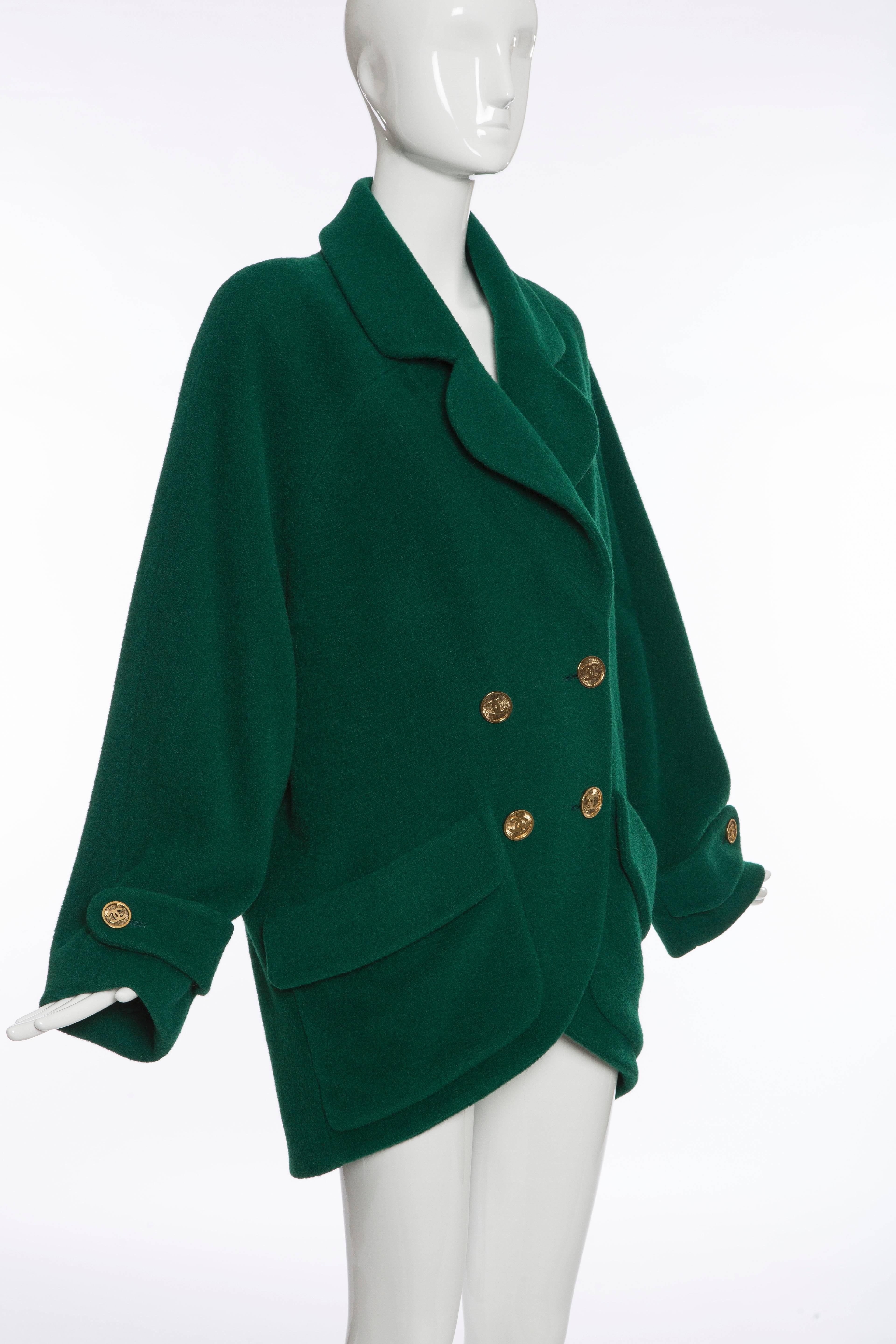 green cocoon coat