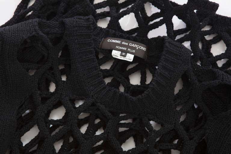 Comme des Garcons Homme Plus Runway Black Open Knit Sweater