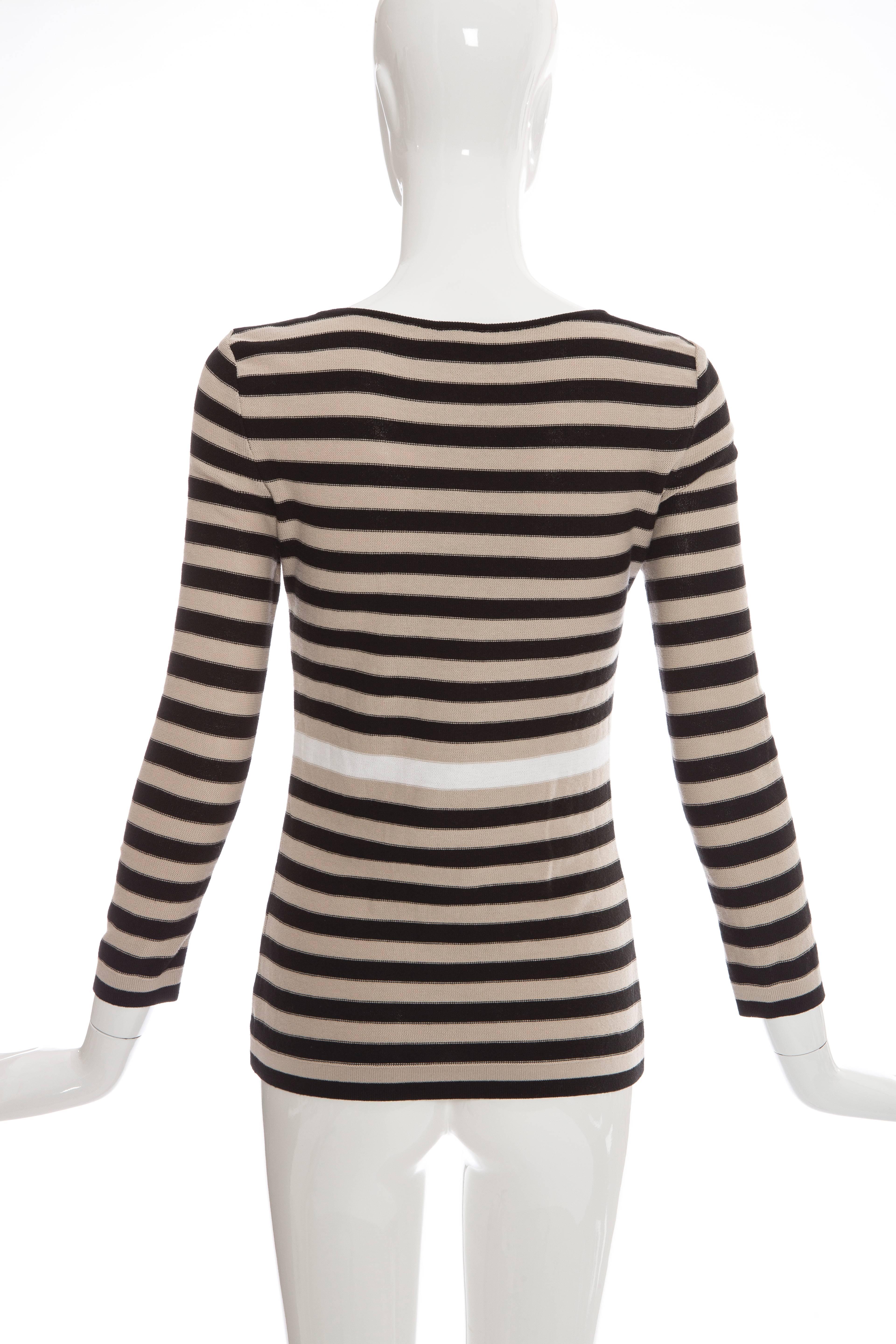 Sonia Rykiel Striped Cotton Knit Sweater, Spring - Summer 2002 In Excellent Condition In Cincinnati, OH