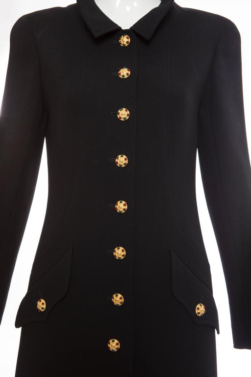 Chanel Black Chesterfield Coat With Maison Gripoix Buttons, Autumn ...