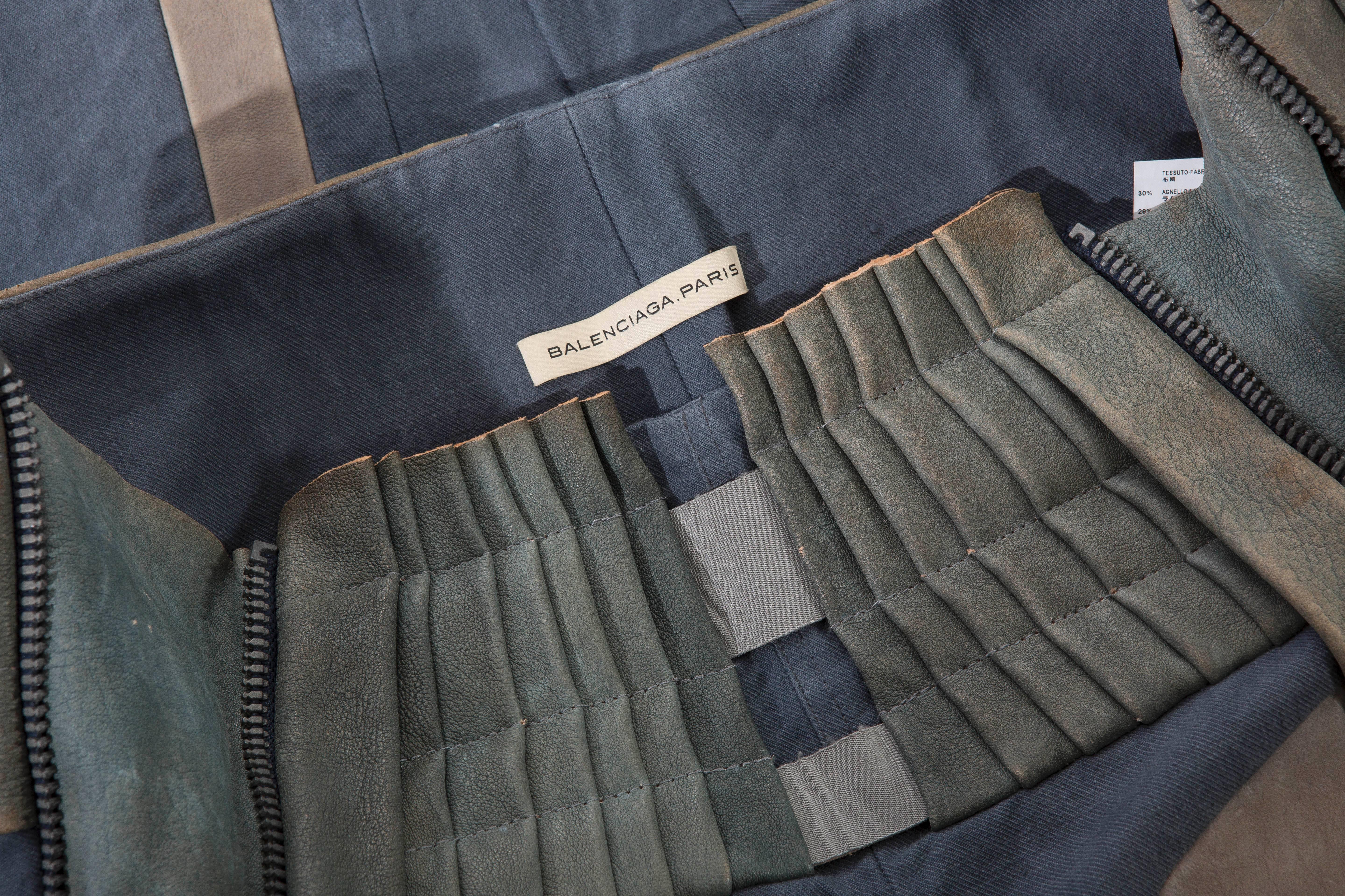 Women's Nicolas Ghesquie�̀re For Balenciaga Runway Leather Moto Pants, Spring 2010 For Sale