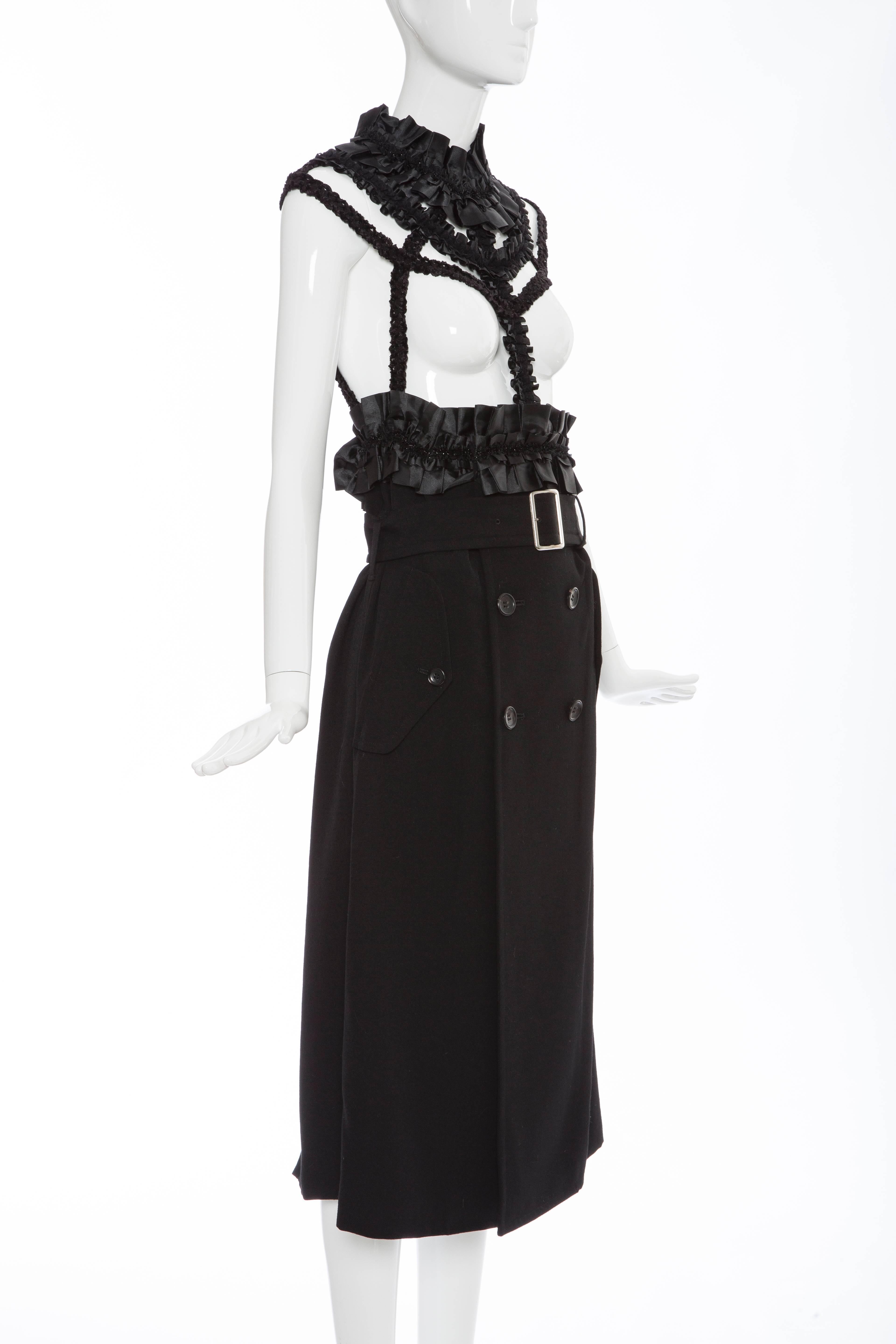 Comme des Garcons Black Wool & Satin Harness Dress, Autumn - Winter 2008 1