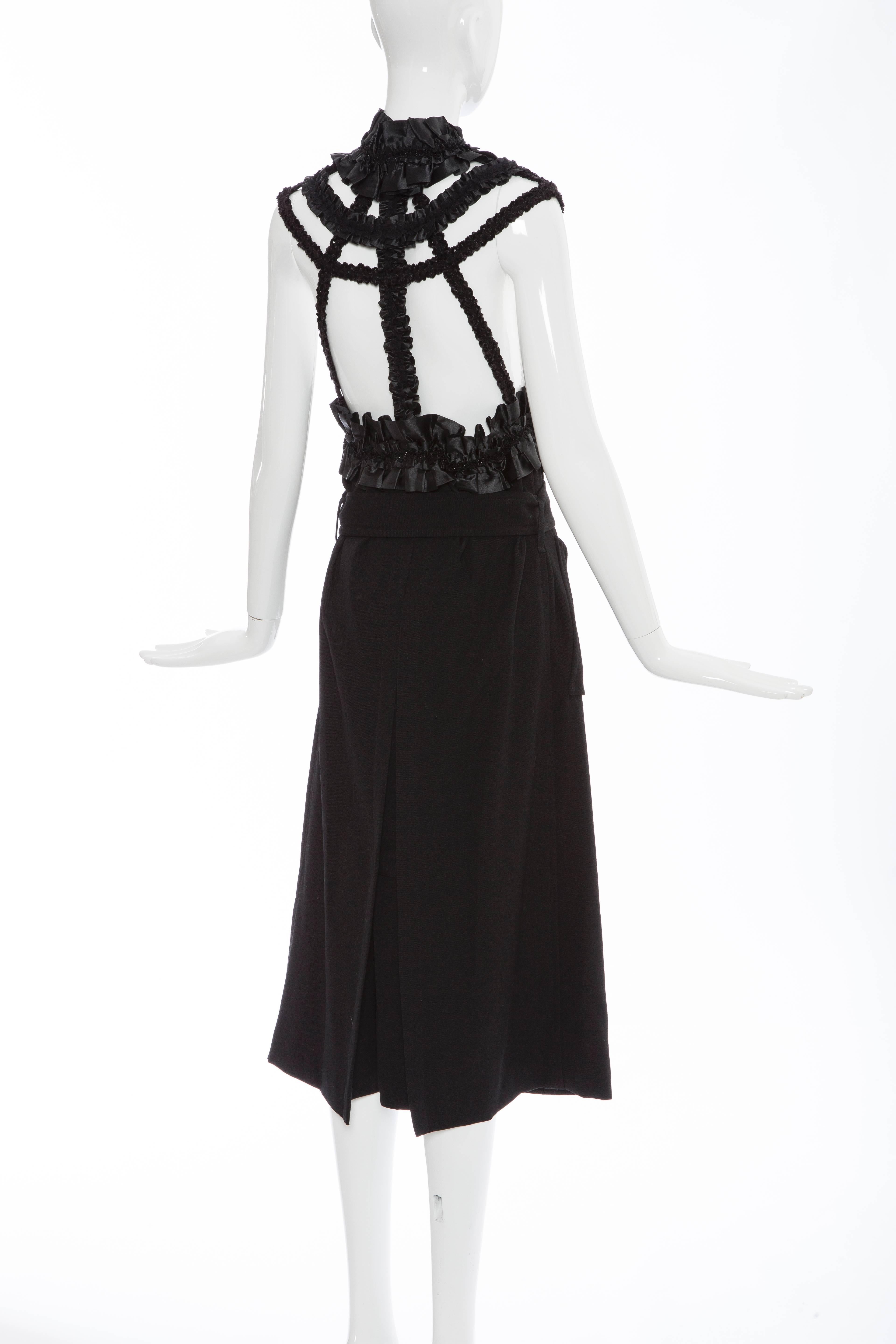 Comme des Garcons Black Wool & Satin Harness Dress, Autumn - Winter 2008 3