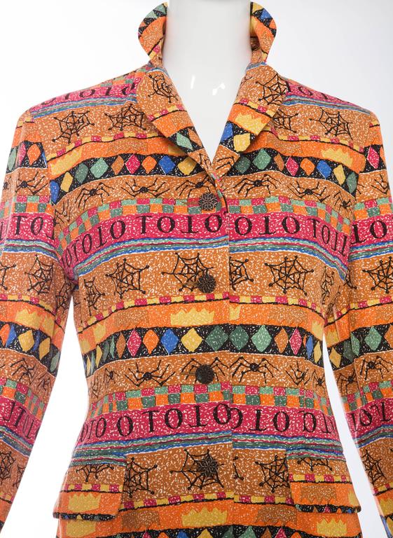 Todd Oldham Printed Silk Blazer, Spring - Summer 1994 For Sale at 1stDibs