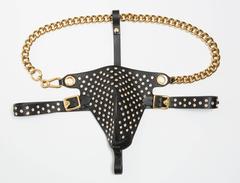 Versace Men's Leather And Crystal Embellished Codpiece, Autumn - Winter 2014