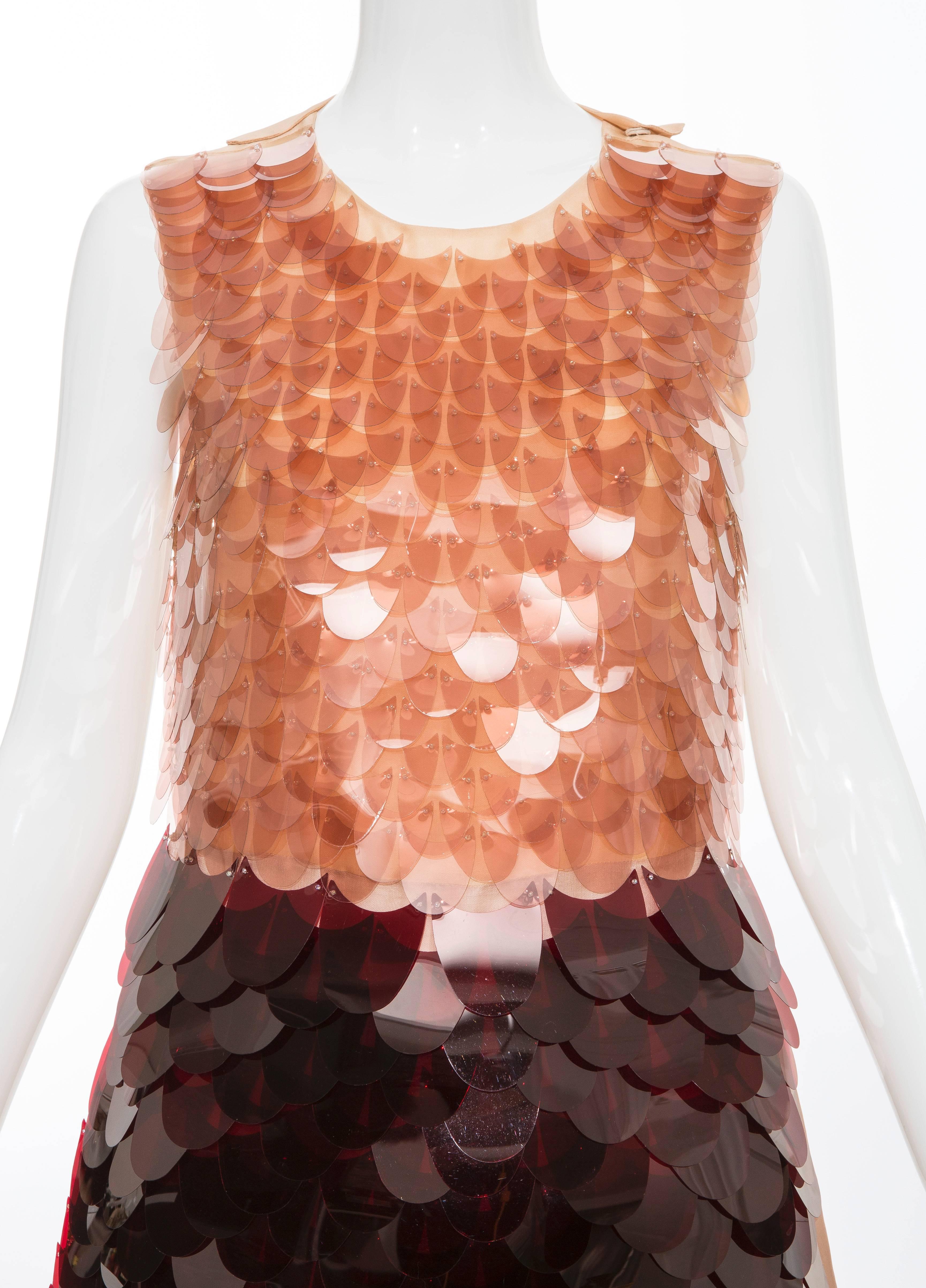 Brown Prada Sleeveless Dress With Large Paillettes And Scoop Back, Fall 2011