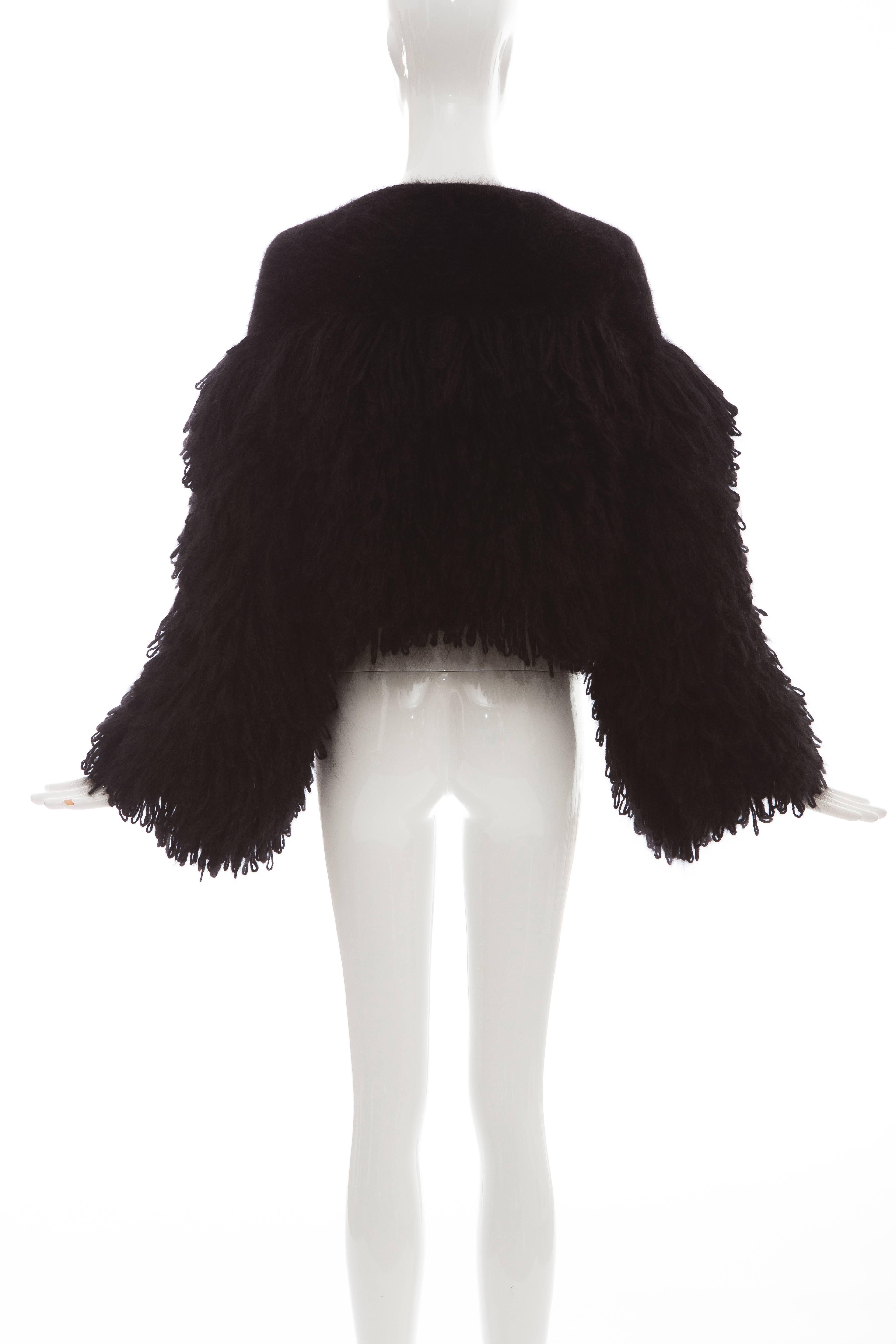 Women's Viktor & Rolf Black Angora Open Front Jacket, Autumn - Winter 2014