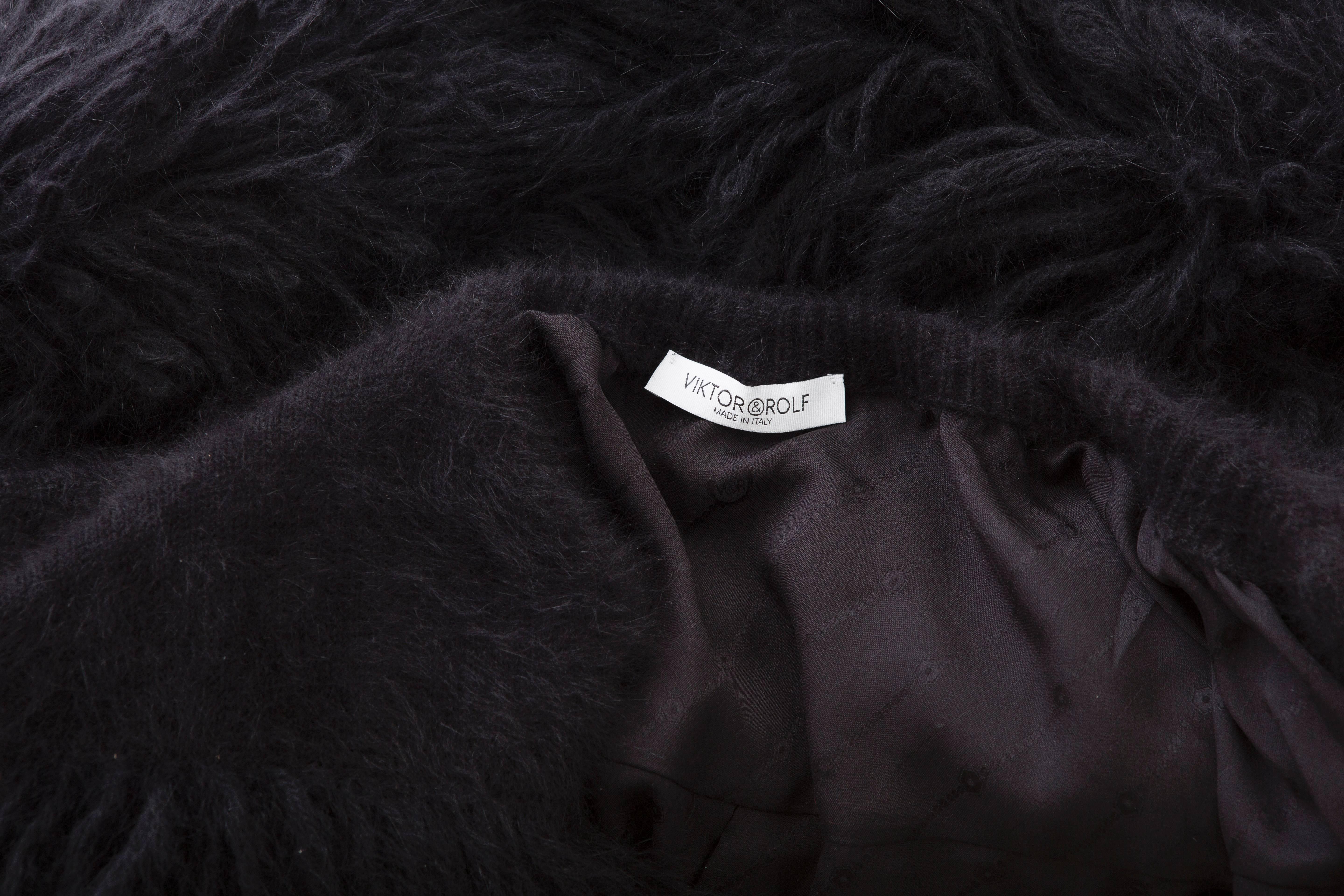 Viktor & Rolf Black Angora Open Front Jacket, Autumn - Winter 2014 4
