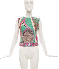 Emilio Pucci Silk Sequined & Prong Set Crystal Sleeveless Top, Circa: 1960s