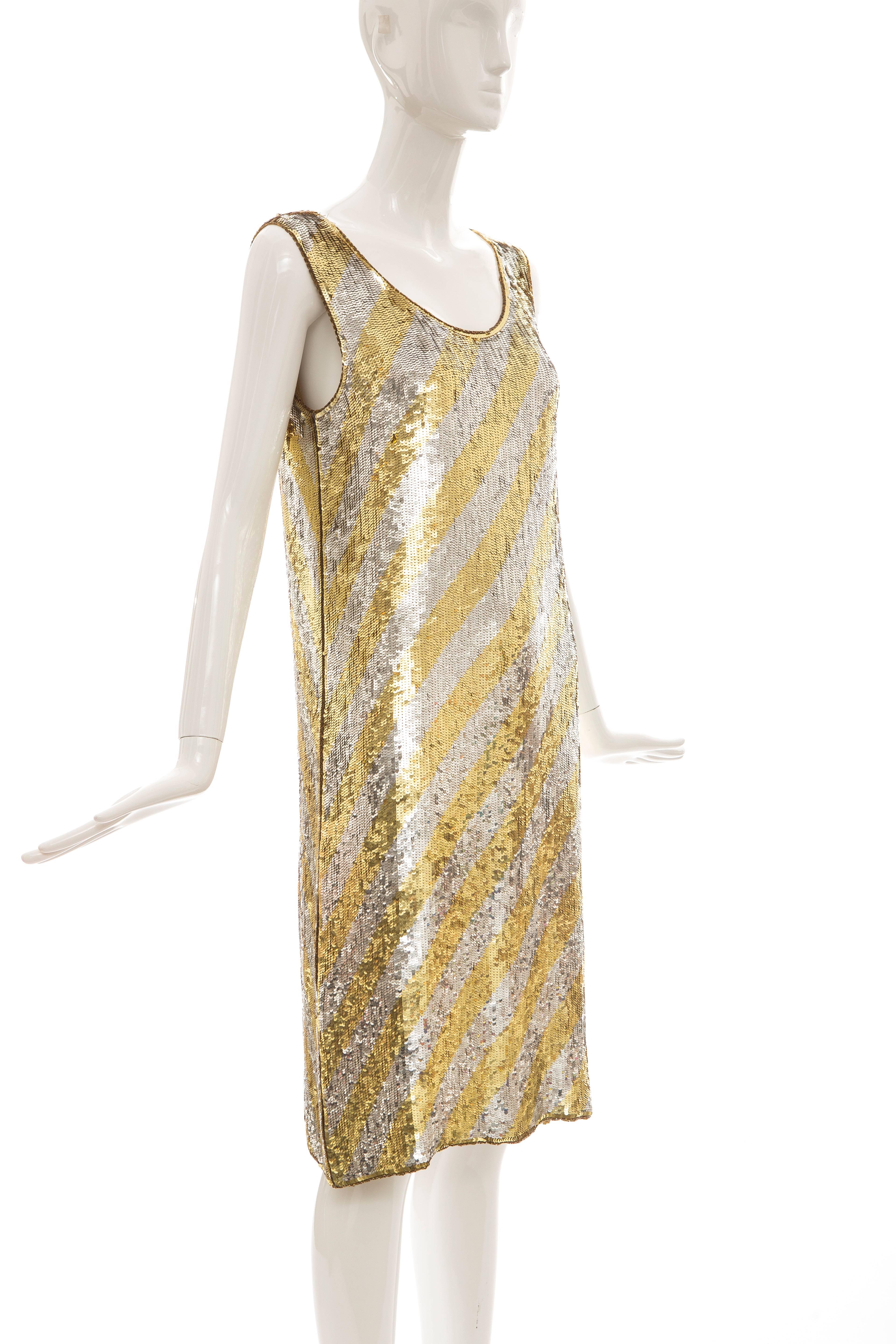  Marc Bohan for Christian Dior Embroidered Sequin Dress, Circa 1970s In Good Condition For Sale In Cincinnati, OH