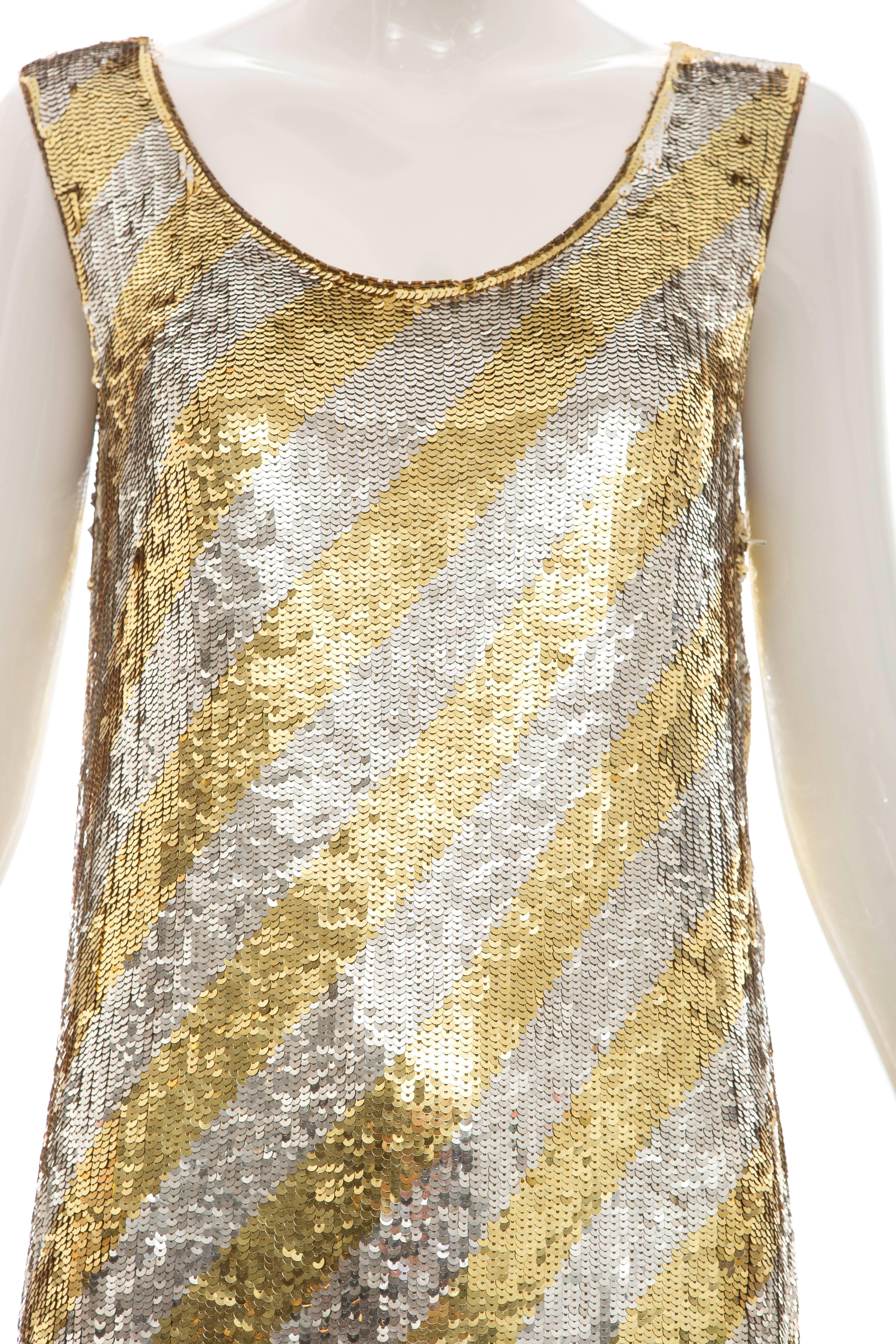 Women's  Marc Bohan for Christian Dior Embroidered Sequin Dress, Circa 1970s For Sale